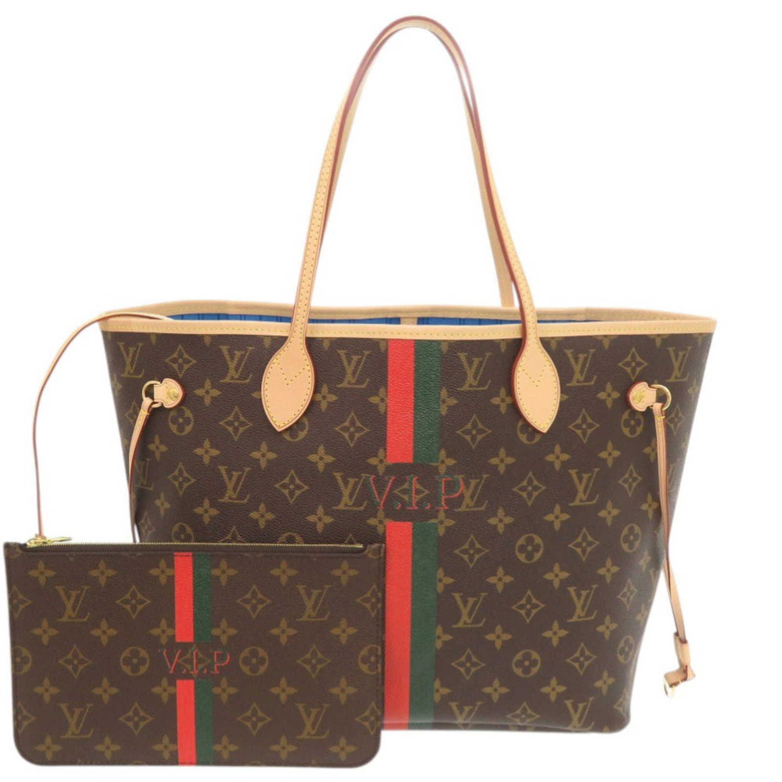 Vuitton Louis Tote Monogram Handbag: Vuitton Louis Tote Monogram Handbag Brown, Light blue Monogram Vuitton Louis Tote Handbag. This classic tote features the iconic monogram pattern in two stylish colors and measures 28cm x 31cm x