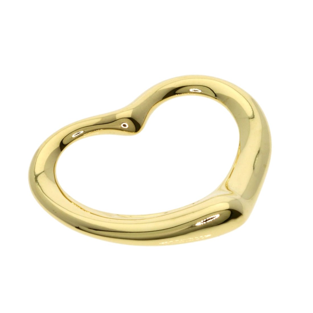Yellow gold K18 pendant open heart top Tiffany Co. (1 of 4)