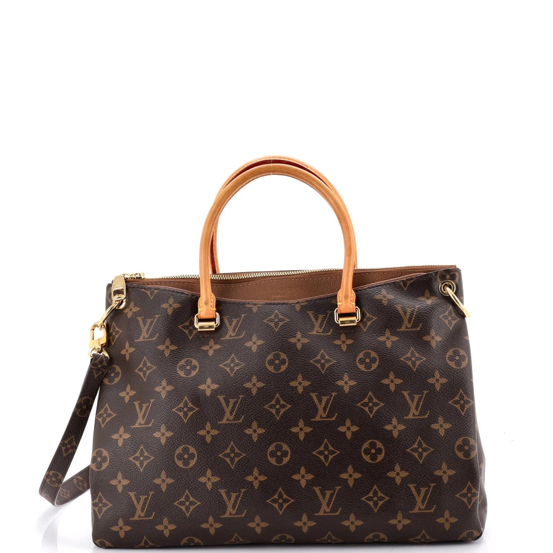 Canvas Monogram Leather Louis Vuitton Pallas Tote: Canvas Monogram Leather Louis Vuitton Pallas Tote Canvas Monogram Leather Louis Vuitton Pallas Tote - A classic shoulder bag with a timeless design, featuring the iconic monogram canvas exterior and l