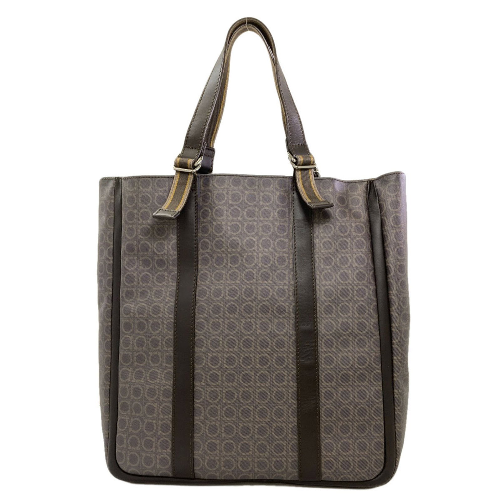 PVC Tote Bag Salvatore Ferragamo: PVC Tote Bag Salvatore Ferragamo This Salvatore Ferragamo PVC tote bag features a classic brown color and measures 36cm x 33cm x 10cm. The bag's material is made from PVC, providing a durable and long