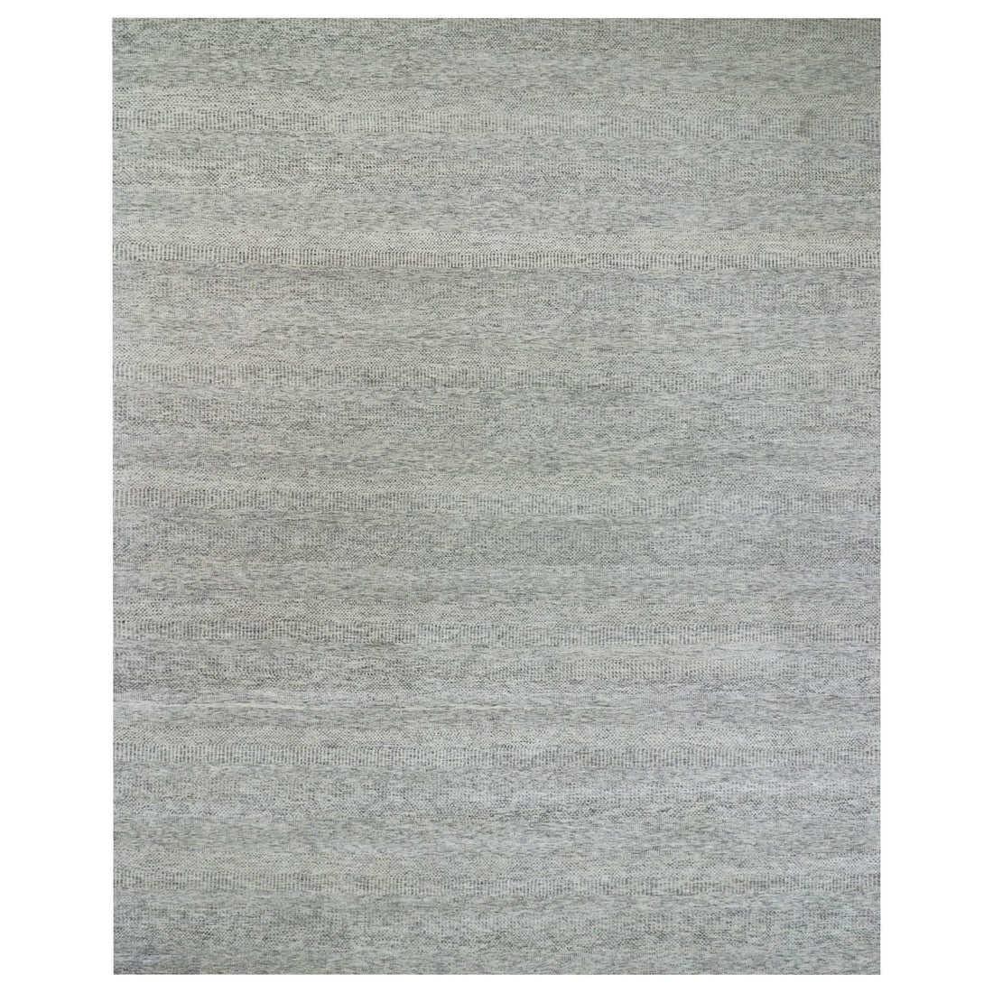 12'x15' Gray Natural Wool Hand Knotted Modern Grass Design Oversized Rug: 12'x15' Gray Natural Wool Hand Knotted Modern Grass Design Oversized Rug This stunning 12'x15' gray natural wool hand knotted modern grass design oversized rug boasts an impressive rectangular field w