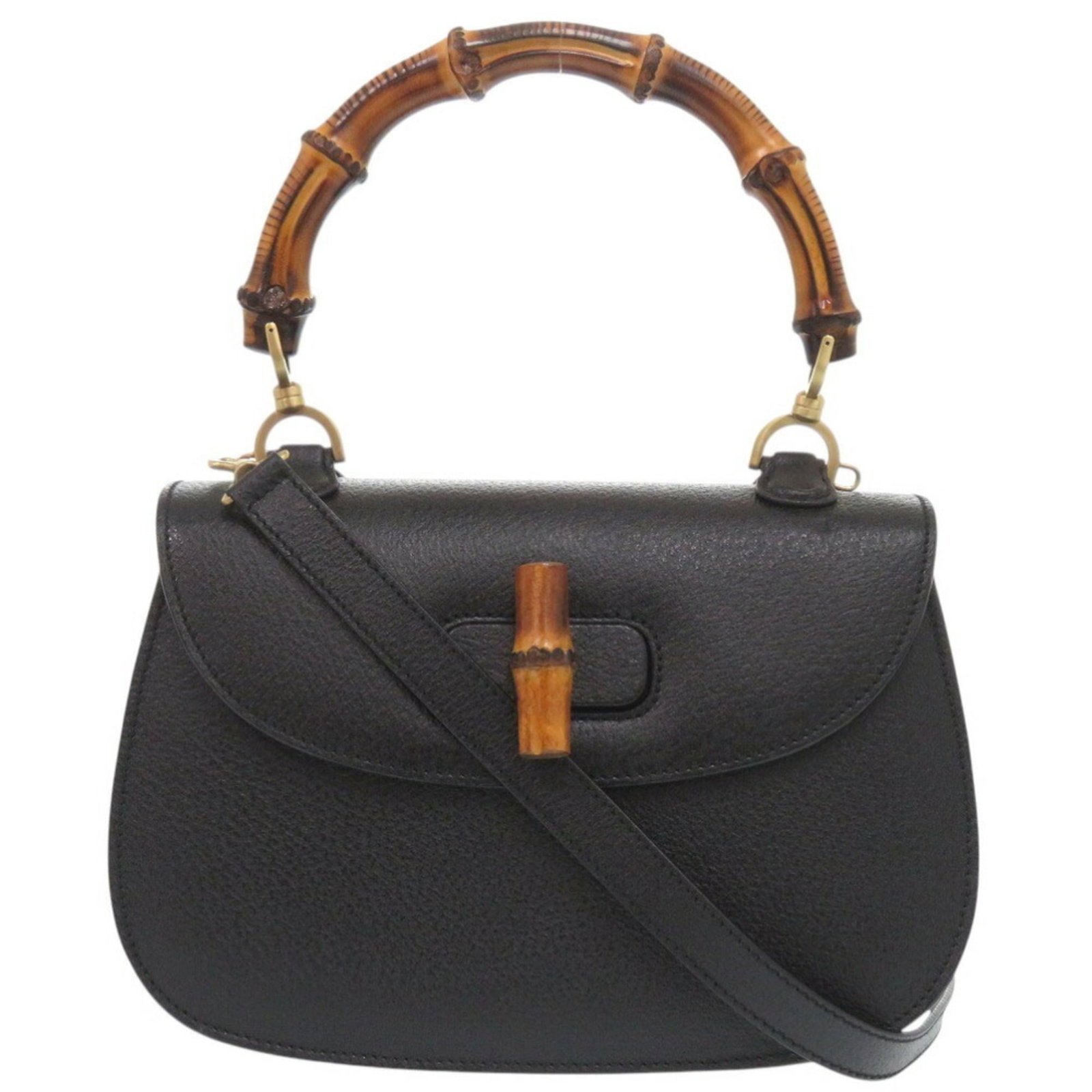 Handbag Leather Gucci: Handbag Leather Gucci This luxurious Gucci handbag features sleek black leather and a mirror, adding a touch of sophistication to any outfit. The sturdy shoulder strap provides comfortable support,