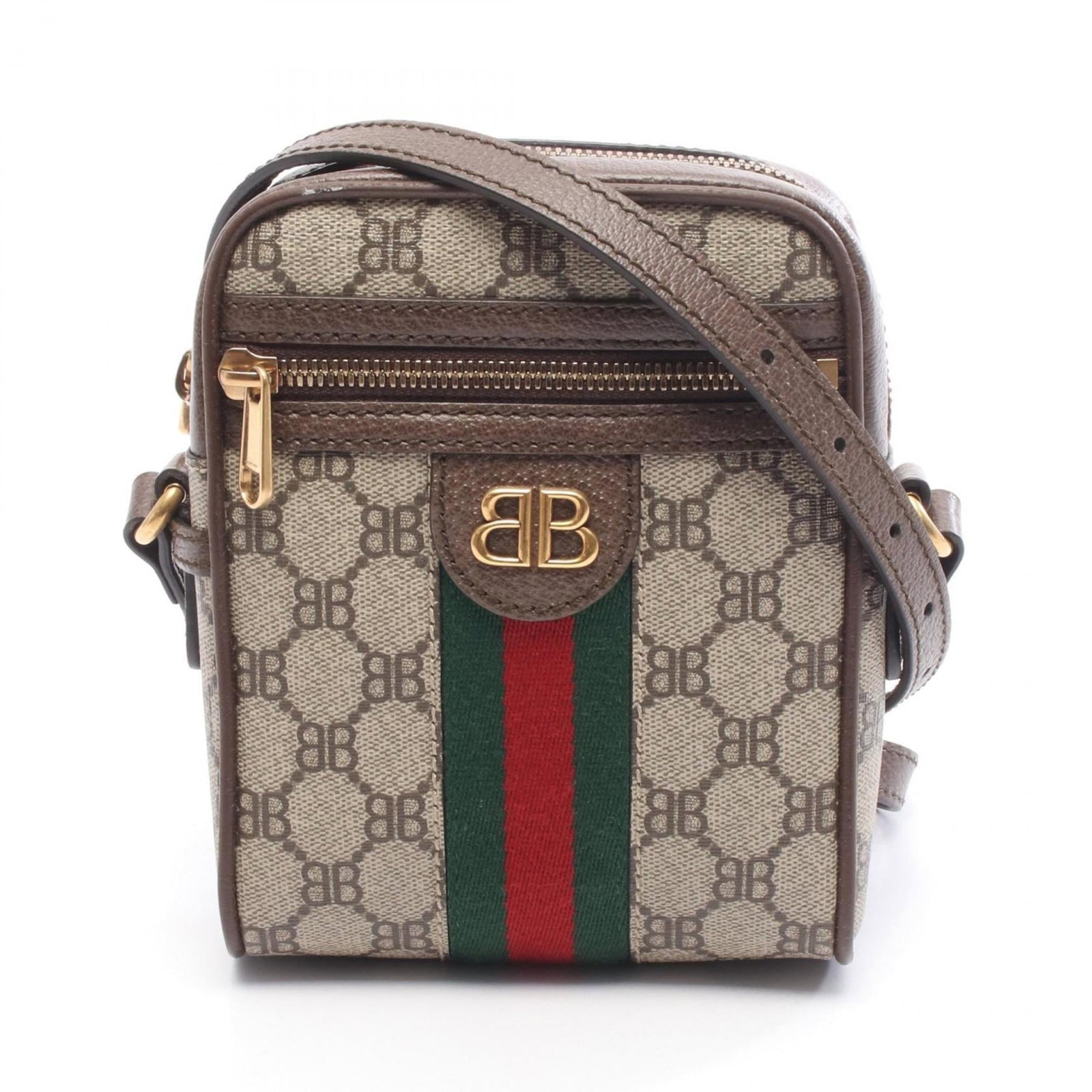 Balenciaga Handbag Shoulder Bag Coated Canvas Leather: Balenciaga Handbag Shoulder Bag Coated Canvas Leather Coated canvas and leather combine for a unique look in this Balenciaga shoulder bag, featuring a beige and brown color scheme. The bag measures