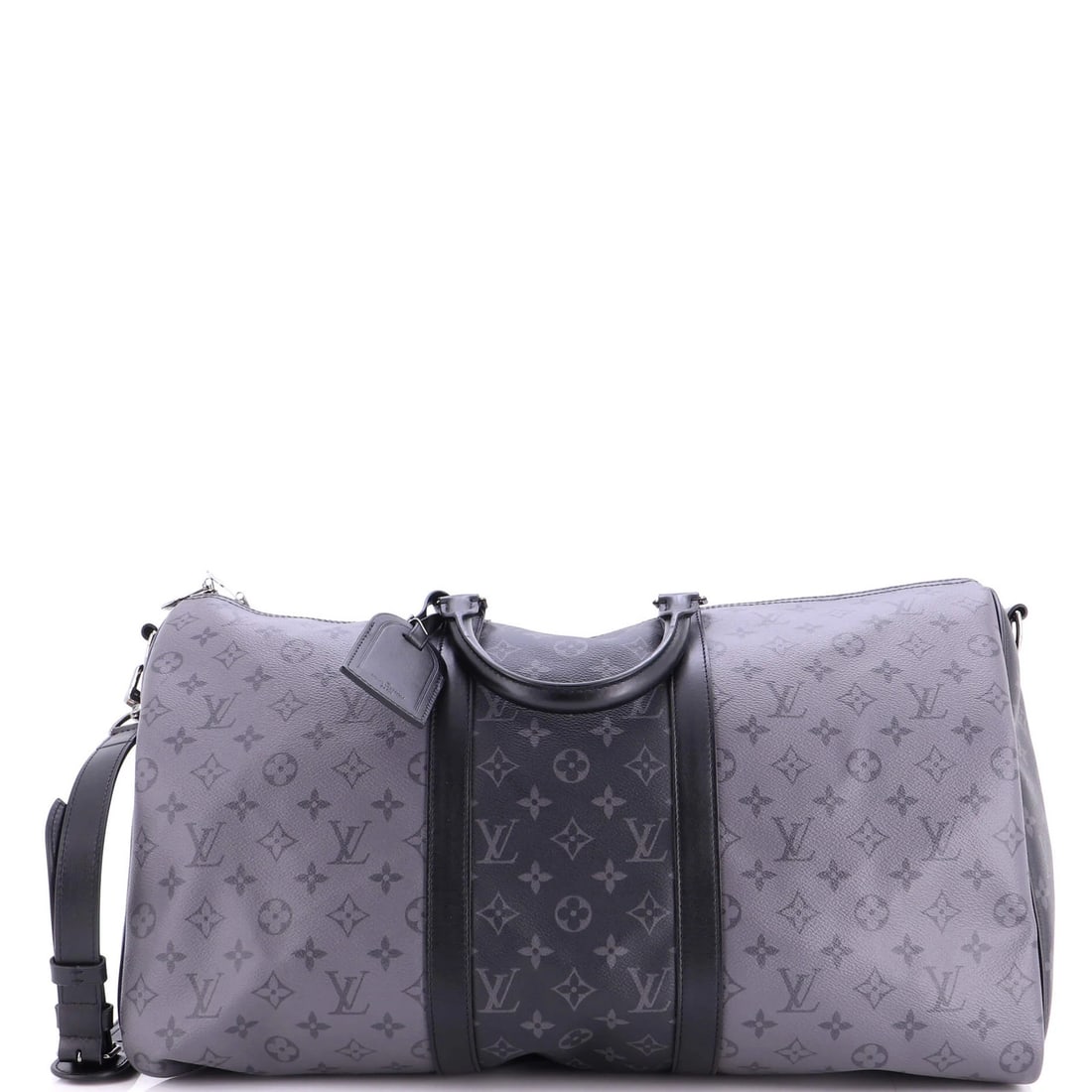 Louis Vuitton Keepall Bandouliere Bag Reverse Monogram Eclipse Canvas 50: Louis Vuitton Keepall Bandouliere Bag Reverse Monogram Eclipse Canvas 50 The Louis Vuitton Keepall Bandouliere Bag Reverse Monogram Eclipse Canvas 50 is a stylish and functional duffle bag. With its b