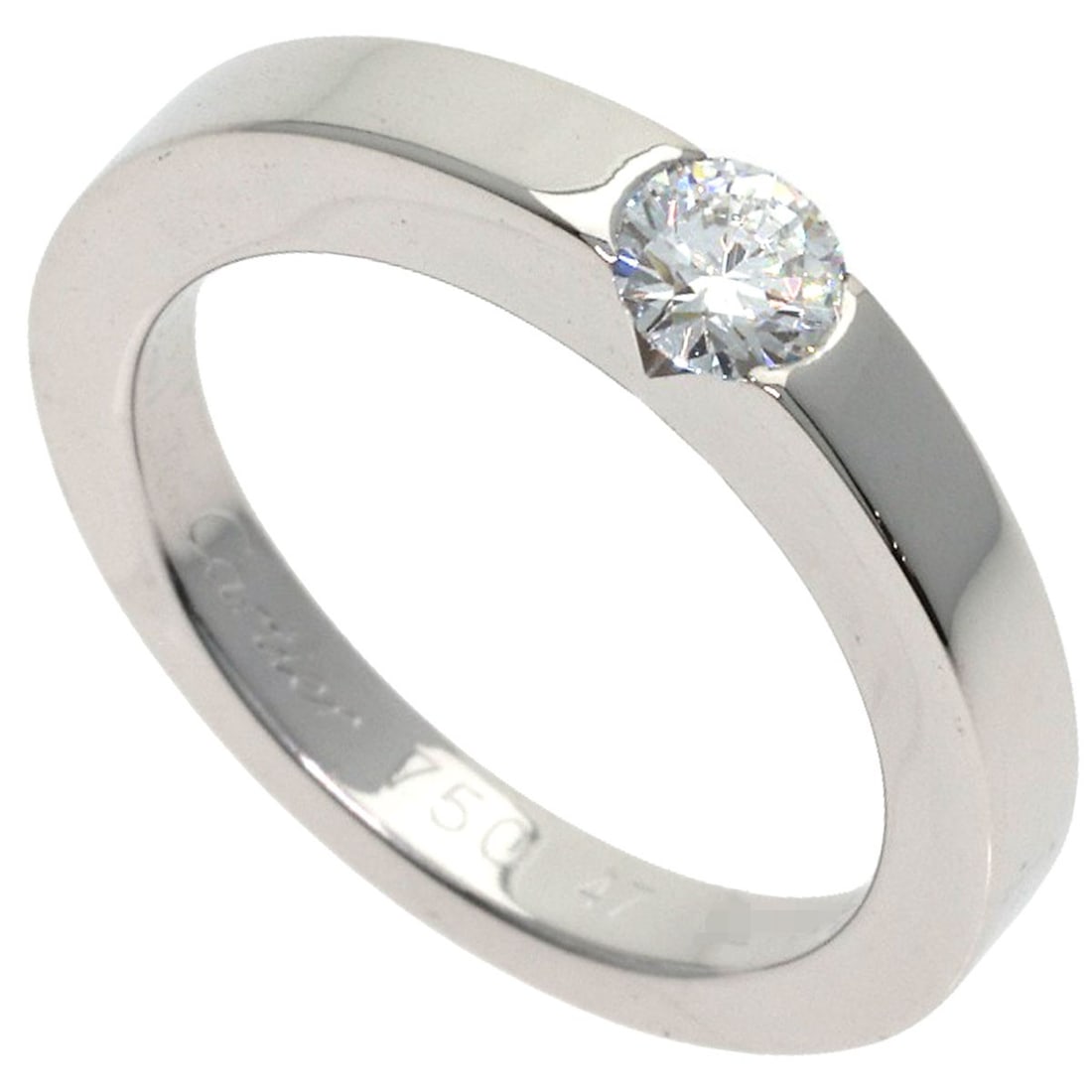 Cartier Date With Diamond #47 Ring K18 White Gold (1 of 9)