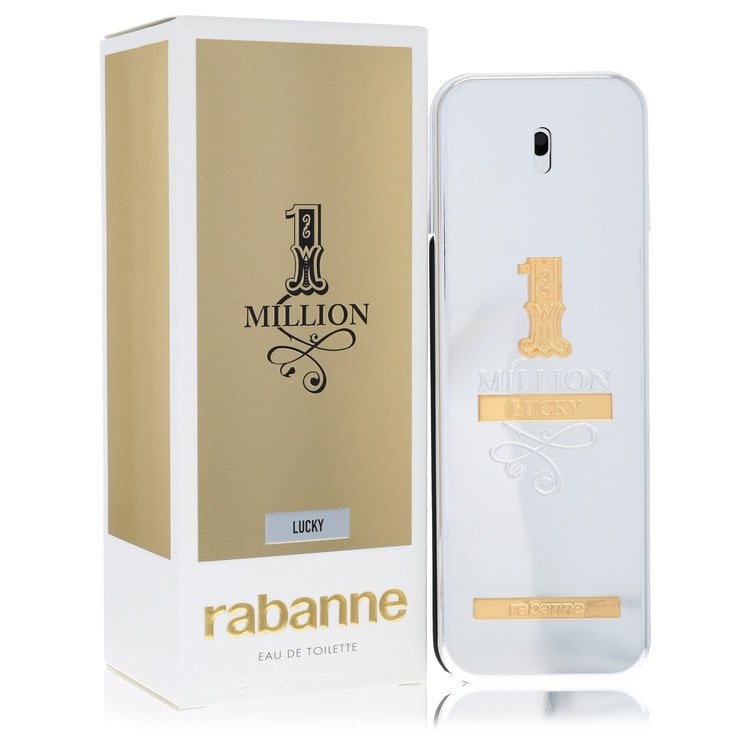 1 Million Lucky by Paco Rabanne Eau De Toilette Spray 3.4 oz: 1 Million Lucky by Paco Rabanne Eau De Toilette Spray 3.4 oz 1 Million Lucky by Paco Rabanne Eau De Toilette Spray offers a unique blend of fruitiness and earthiness, featuring sweet plum, bold ozone,