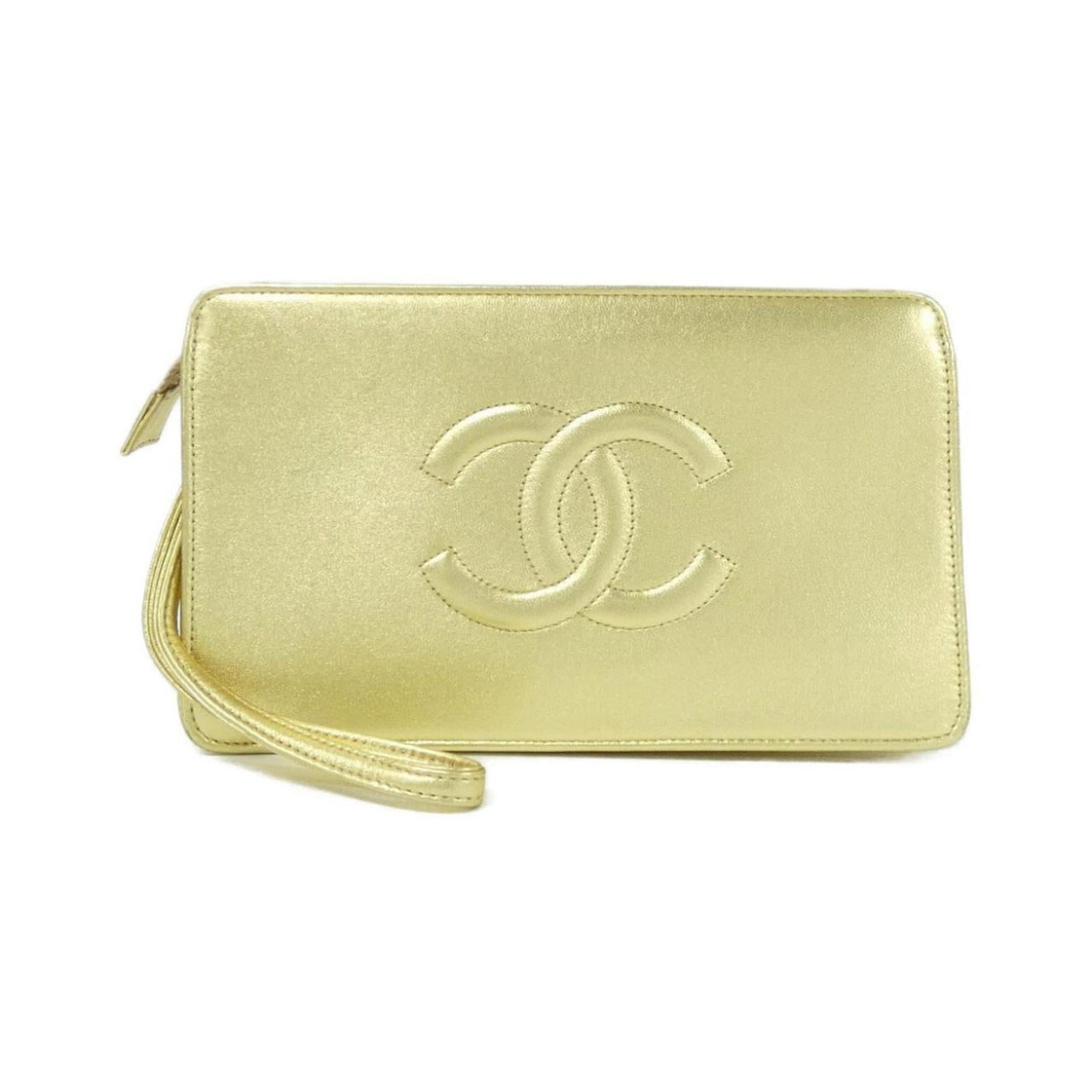 Chanel Handbag leather: Chanel Handbag leather Lambskin leather from the iconic Chanel brand, crafted with gold hardware for a touch of luxury. This compact handbag measures 11.5cm x 19.5cm x 3cm and weighs 180g, making it a