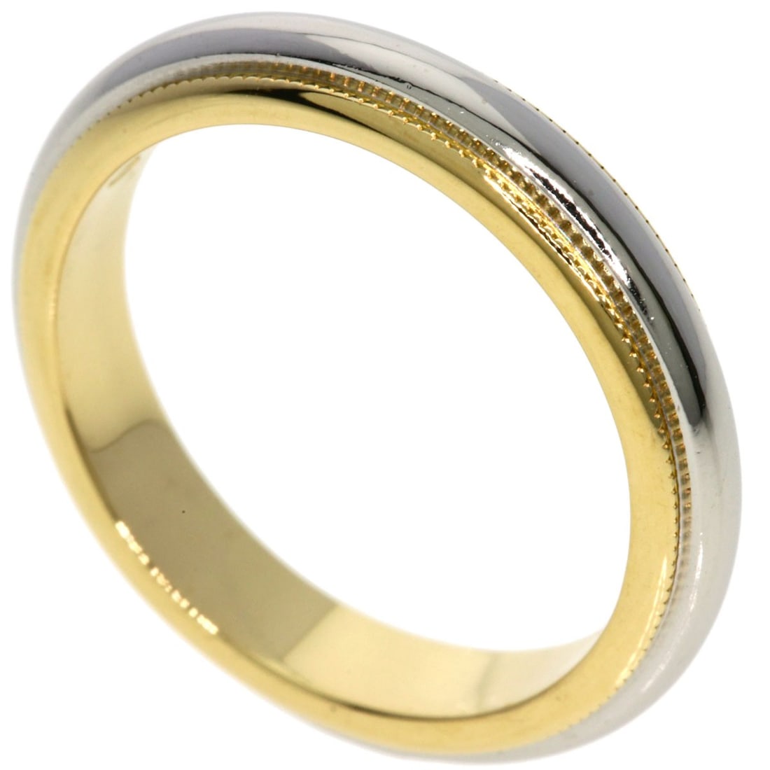 Tiffany&Co. Milgrain Ring Platinum Pt950 18K Yellow Gold: Tiffany&Co. Milgrain Ring Platinum Pt950 18K Yellow Gold Platinum Pt950 18K Yellow Gold Milgrain Ring from Tiffany&Co. features a distinctive gold metal exterior and a signature bearing the brand's ma