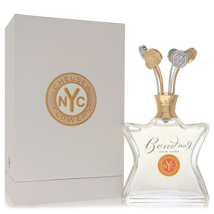 Chelsea Flowers by Bond No. 9 Eau De Parfum Spray with Anniversary Cap 3.3 oz: Chelsea Flowers by Bond No. 9 Eau De Parfum Spray with Anniversary Cap 3.3 oz Chelsea Flowers by Bond No. 9 Eau De Parfum Spray with Anniversary Cap features notes of French Tulip, White Peony, and Mi