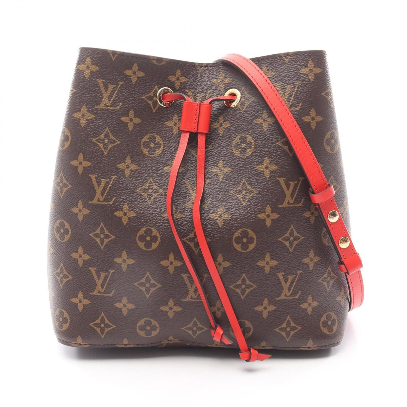 Louis Vuitton Shoulder Bag Coated Canvas Leather: Louis Vuitton Shoulder Bag Coated Canvas Leather The Louis Vuitton Shoulder Bag Coated Canvas Leather boasts a rich, brown color with bold Monogram patterns and accents of vibrant red. This stylish ba