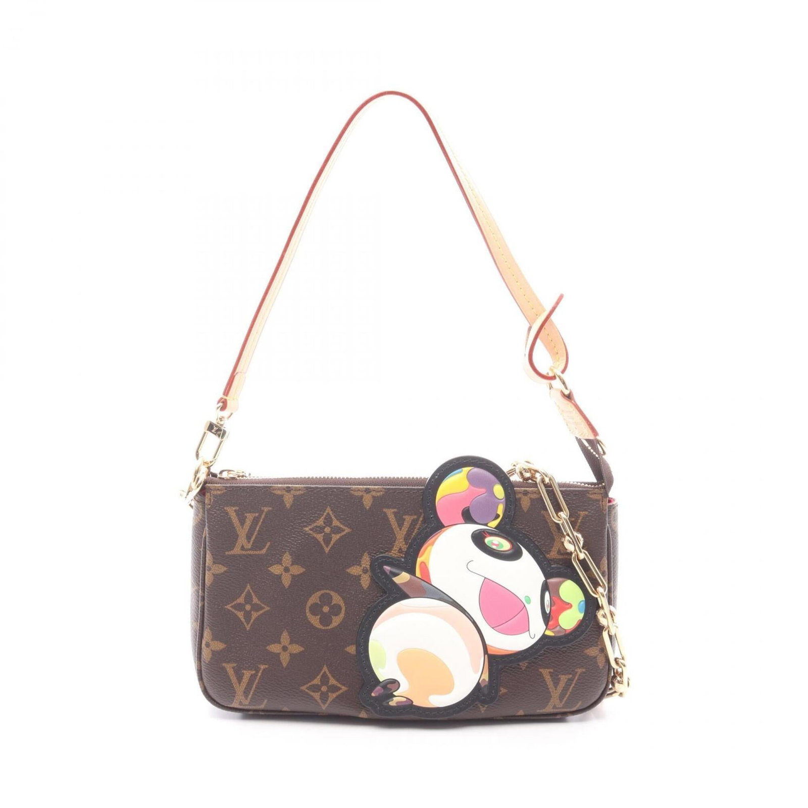 Vuitton Louis Handbag Pvc Leather: Vuitton Louis Handbag Pvc Leather PVC and leather materials come together in this Louis Vuitton Louis Handbag, offering a unique blend of styles. The brown and multi-color design adds visual interest 