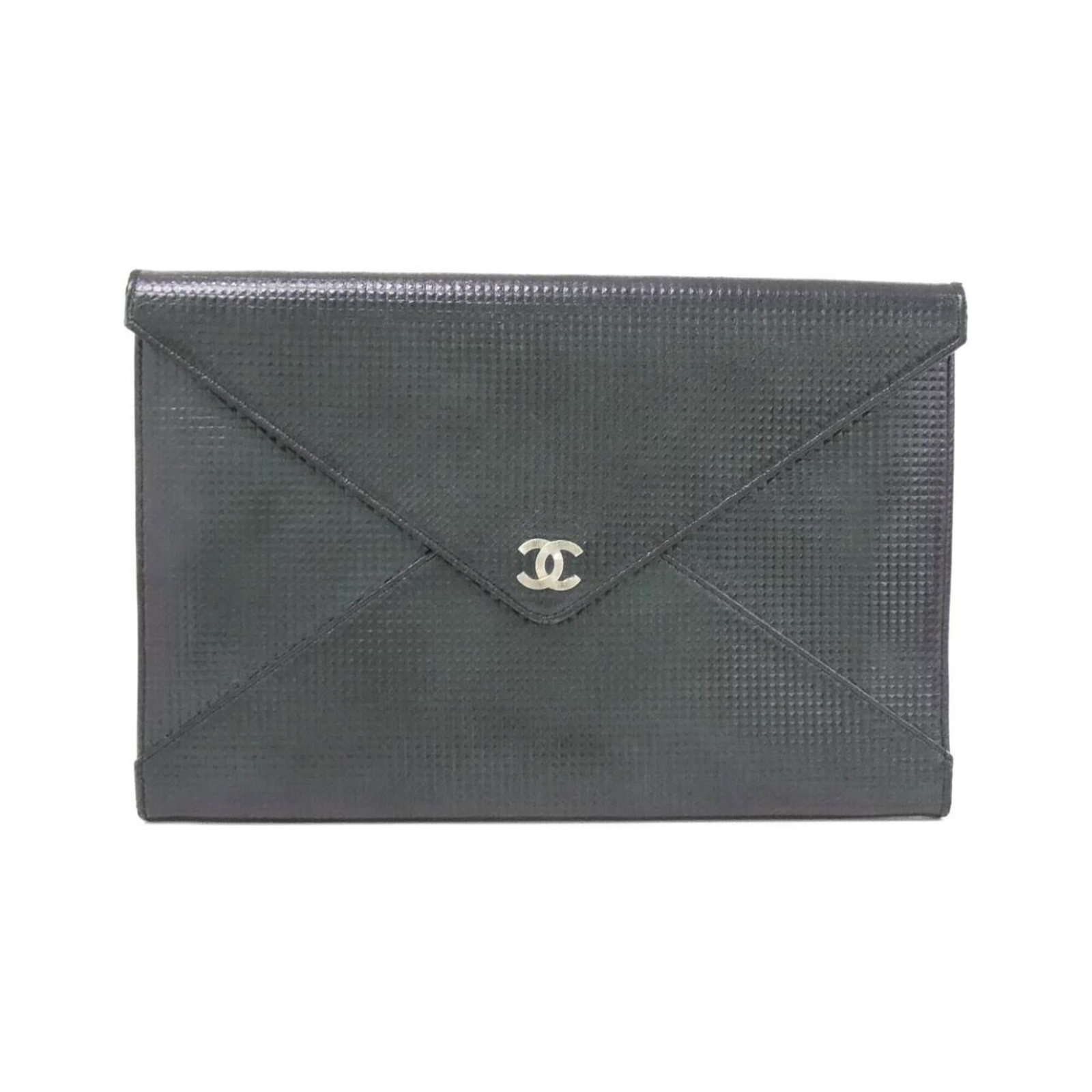 Chanel Handbag leather: Chanel Handbag leather Black lamb leather handbag with silver hardware, measuring 22cm x 33cm x 2cm. This luxurious Chanel handbag features high-quality leather construction and sleek design. Its clas
