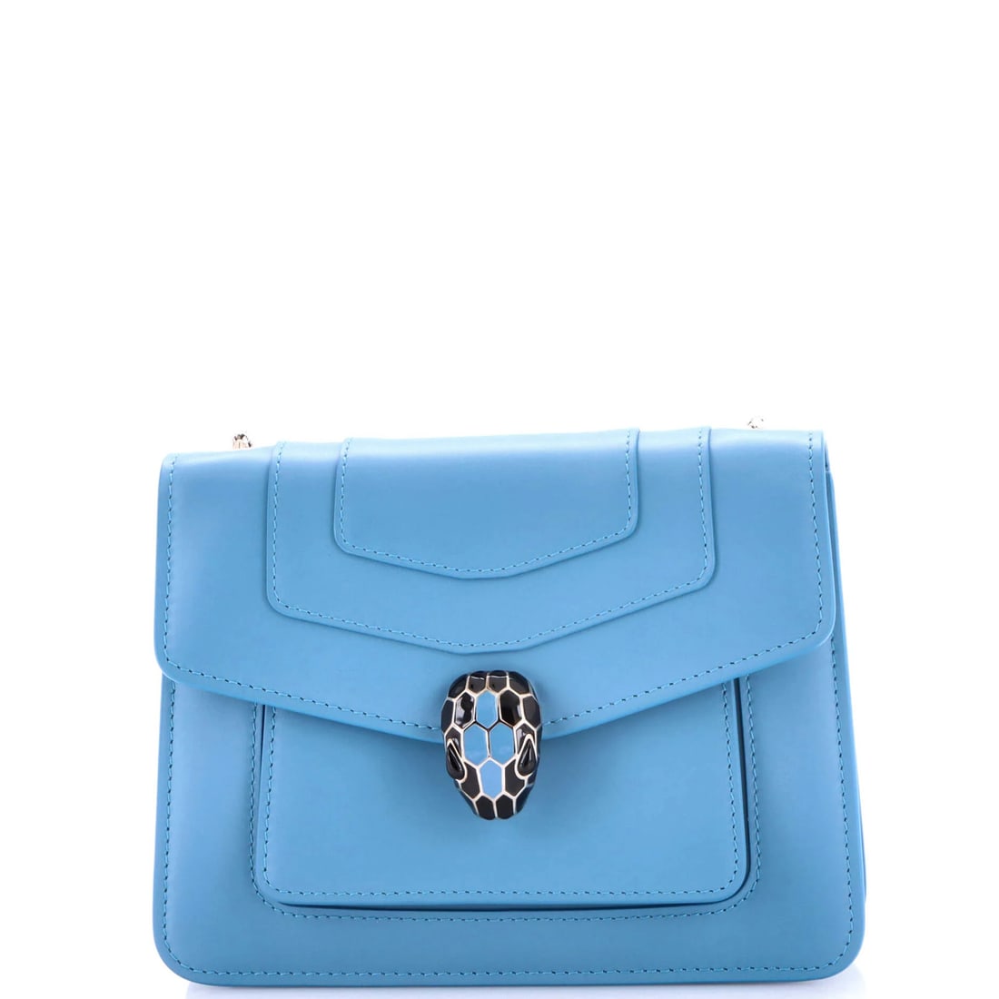 Serpenti Square Forever Leather Small Bag Shoulder: Serpenti Square Forever Leather Small Bag Shoulder Serpenti Square Forever Leather Small Bag Shoulder in stunning blue leather, featuring a classic cross body design with a small size perfect for ever