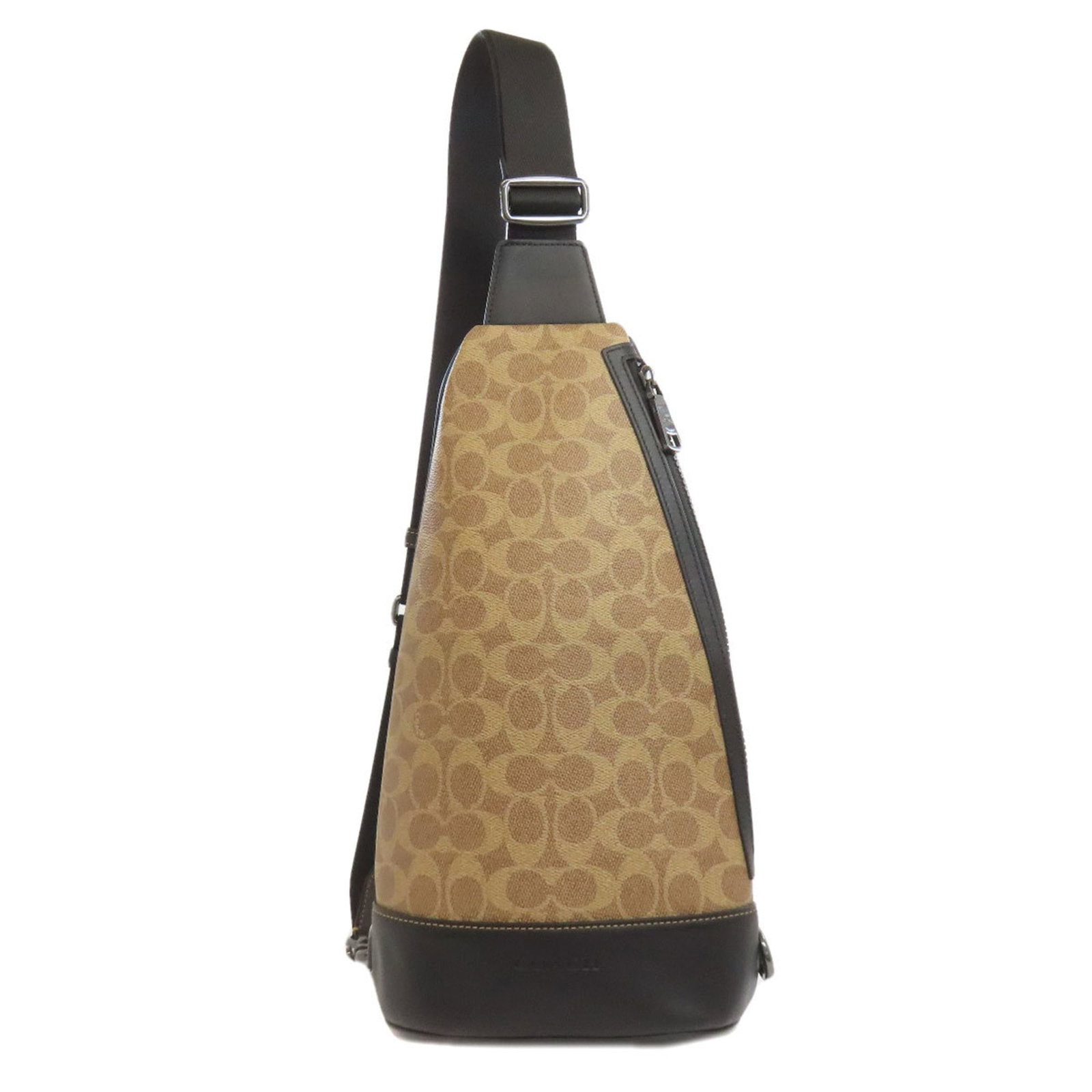 Fanny Pack Sling Bag PVC: Fanny Pack Sling Bag PVC Brown PVC Fanny Pack Sling Bag measures 37cm x 19cm x 6cm, offering a compact and versatile storage solution. Made from durable PVC material, it features a sleek design with n