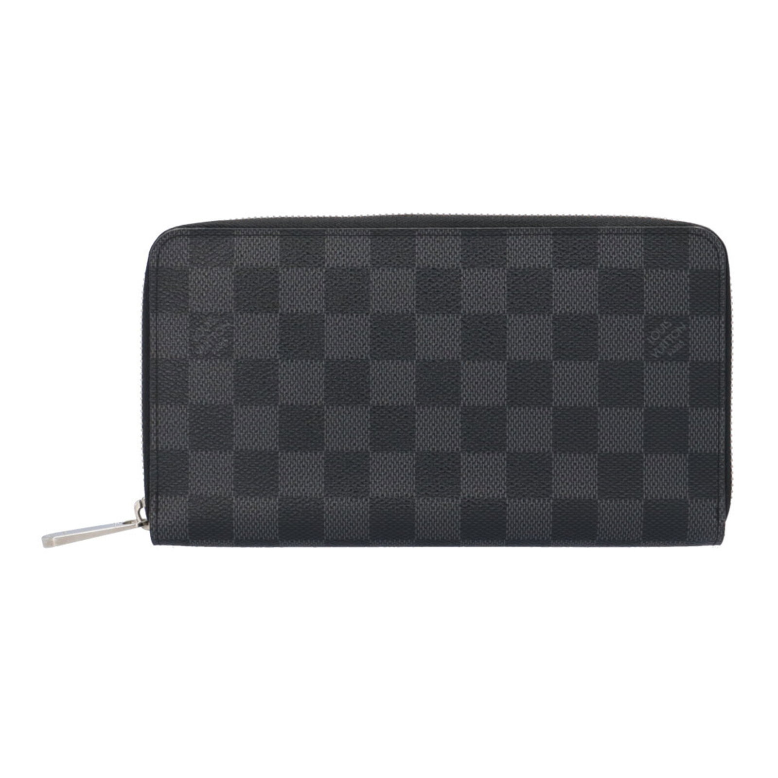 Louis Vuitton Long Wallet (Bi-Fold) Damier Graphite Canvas: Louis Vuitton Long Wallet (Bi-Fold) Damier Graphite Canvas Damier Graphite canvas provides a sleek, monochromatic background for the iconic Louis Vuitton design. This long bi-fold wallet features a cl