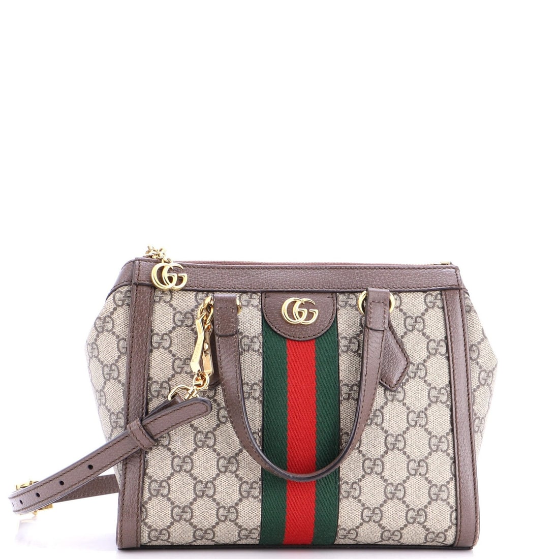 Top handle tote gucci canvas GG small coated: Top handle tote gucci canvas GG small coated Small Gucci Top Handle Tote in Brown GG Coated Canvas. Features a classic design with a brown canvas exterior, gold hardware, and neutral microfiber interi