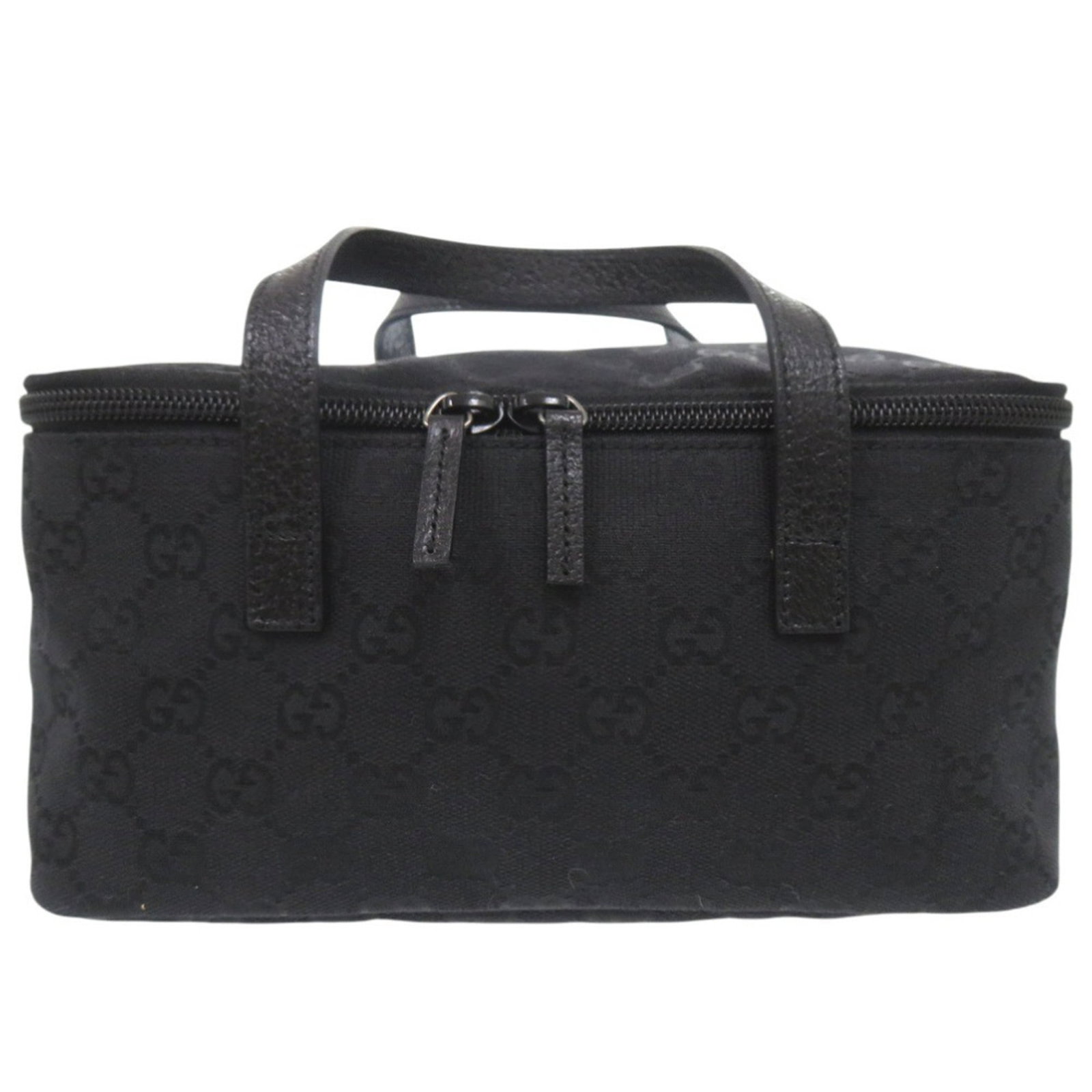 Pouch Bag Vanity Gucci Canvas: Pouch Bag Vanity Gucci Canvas This Gucci Country of Origin Italy canvas pouch bag features the iconic GG print in black. Made from high-quality canvas, its compact size and sleek design make it a vers