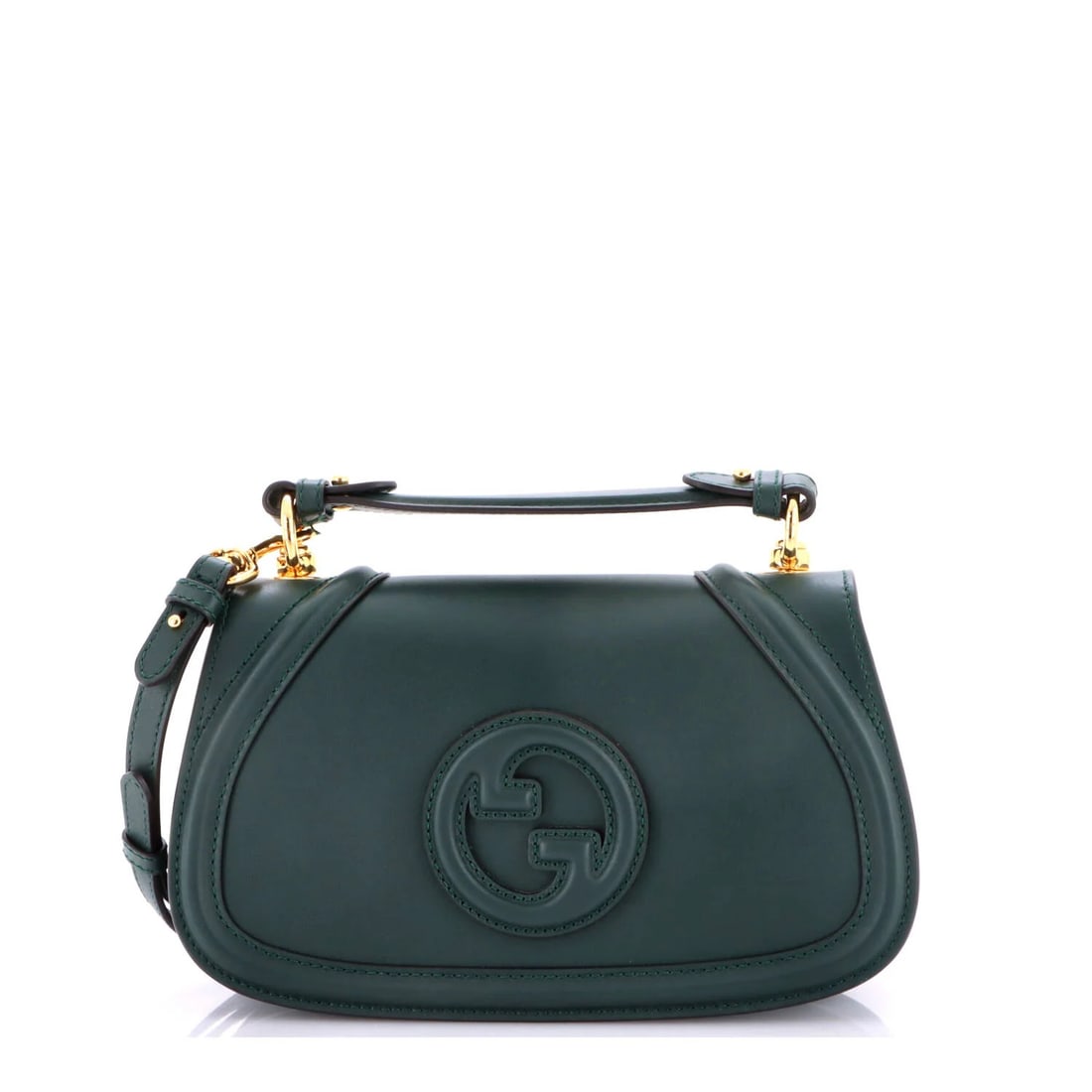 Blondie canvas bag leather handle medium top with Gucci NM: Blondie canvas bag leather handle medium top with Gucci NM Blondie canvas bag with leather medium top handle, featuring Gucci's iconic green exterior and neutral interior. This excellent condition sho