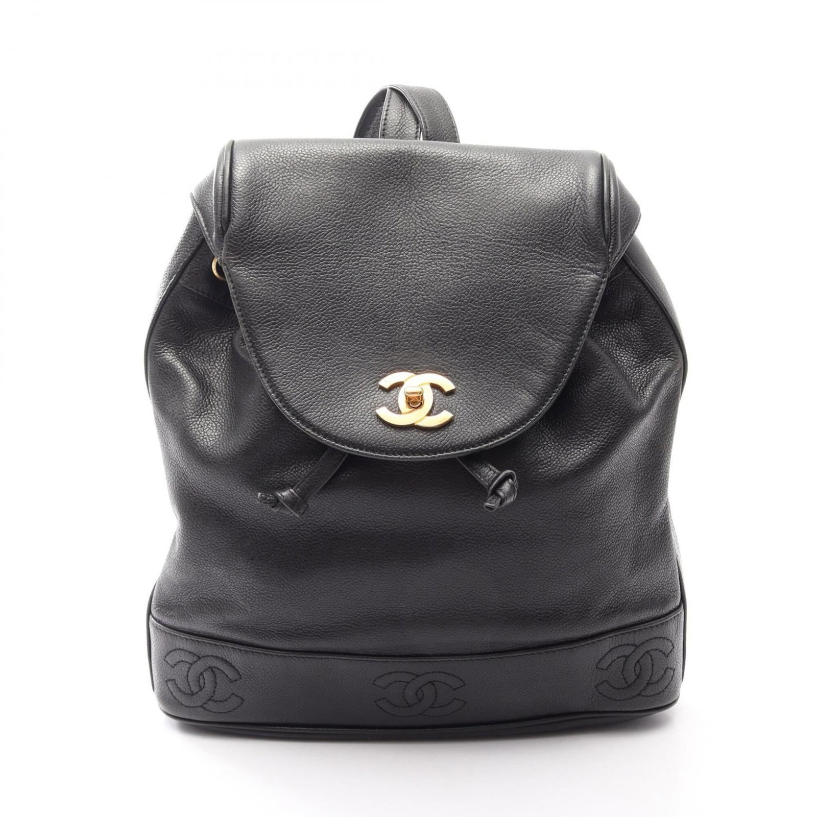Calfskin Backpack Handbag Chanel: Calfskin Backpack Handbag Chanel Calfskin Backpack Handbag Chanel - A sleek and sophisticated black backpack handbag made from high-quality grained calfskin, featuring gold hardware for a touch of lux