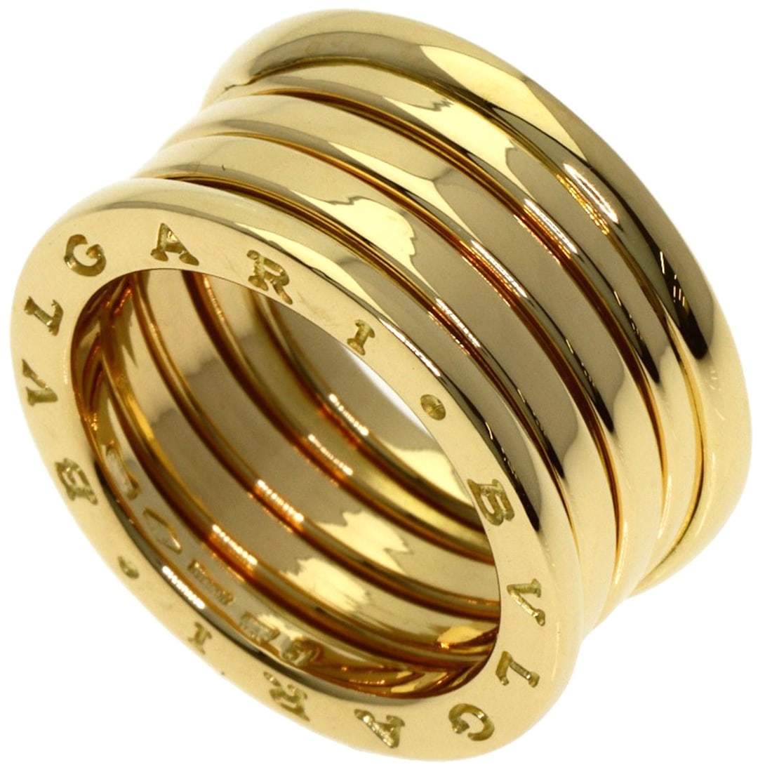 Bvlgari B.Zero1 4 Band #51 Ring K18 Yellow Gold: Bvlgari B.Zero1 4 Band #51 Ring K18 Yellow Gold K18 Yellow Gold Bvlgari B.Zero1 4 Band #51 Ring, featuring a signature from the renowned Italian luxury brand, showcases its sleek and sophisticated des