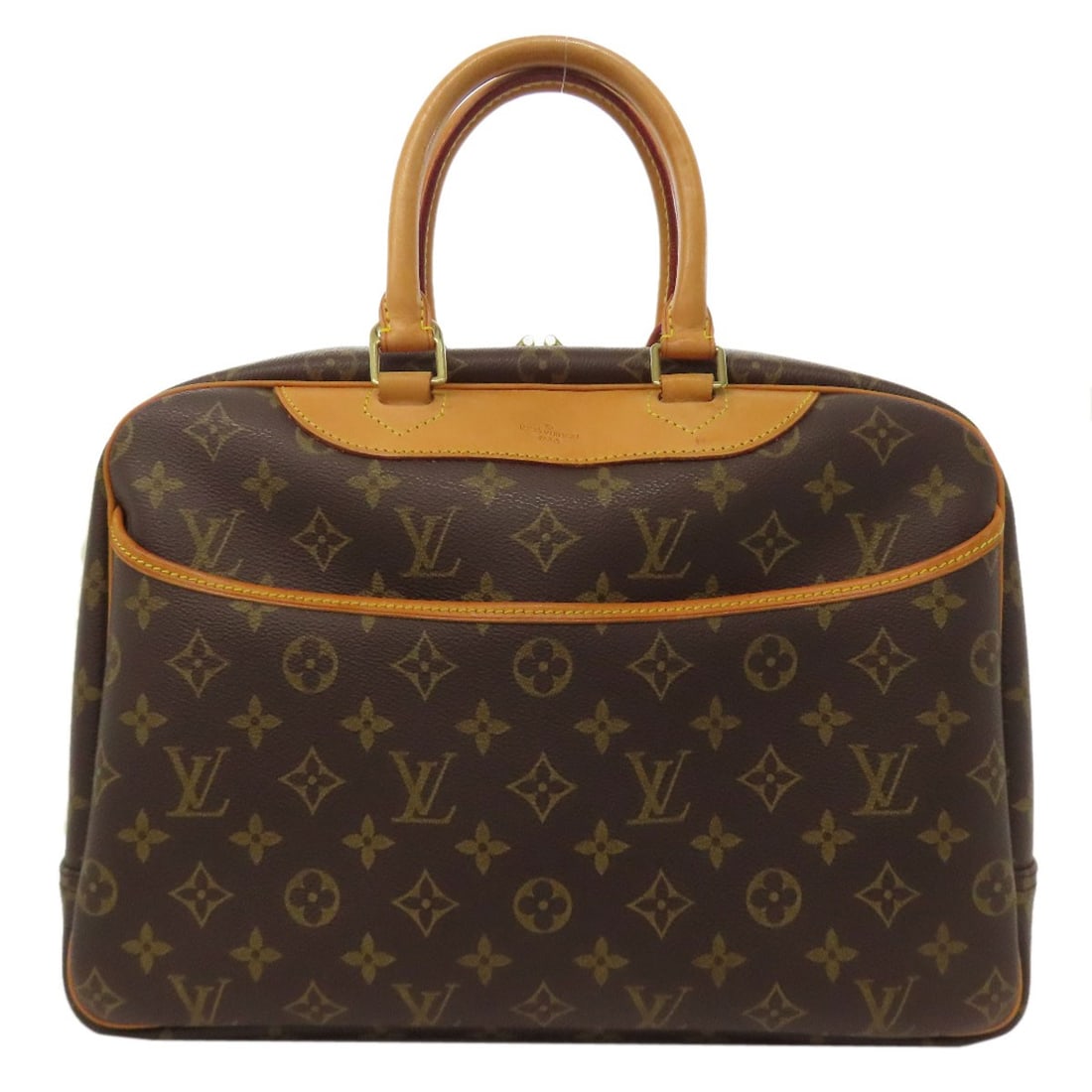Louis Vuitton Monogram Canvas Deauville Handbag M47270: Louis Vuitton Monogram Canvas Deauville Handbag M47270 Brown Monogram Canvas Deauville Handbag M47270. This Louis Vuitton handbag features the iconic monogram canvas exterior in a rich brown color, ch