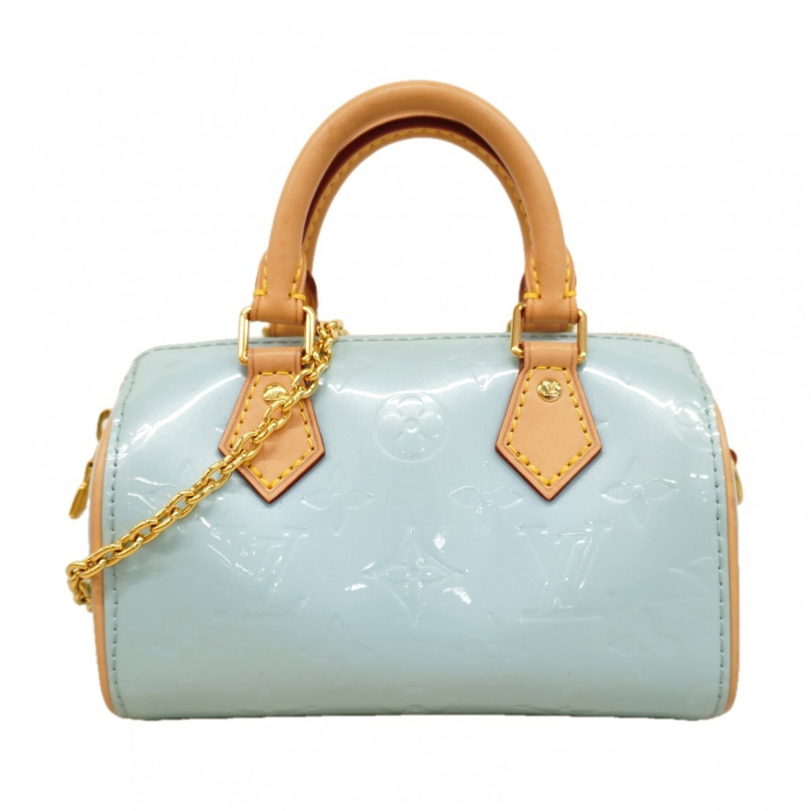 Louis Vuitton Handbag: Louis Vuitton Handbag Blue Louis Vuitton Handbag with signature. This women's handbag measures 10.5cm x 17cm x 8cm and features a distinctive blue color. The bag's compact size makes it easy to carry.