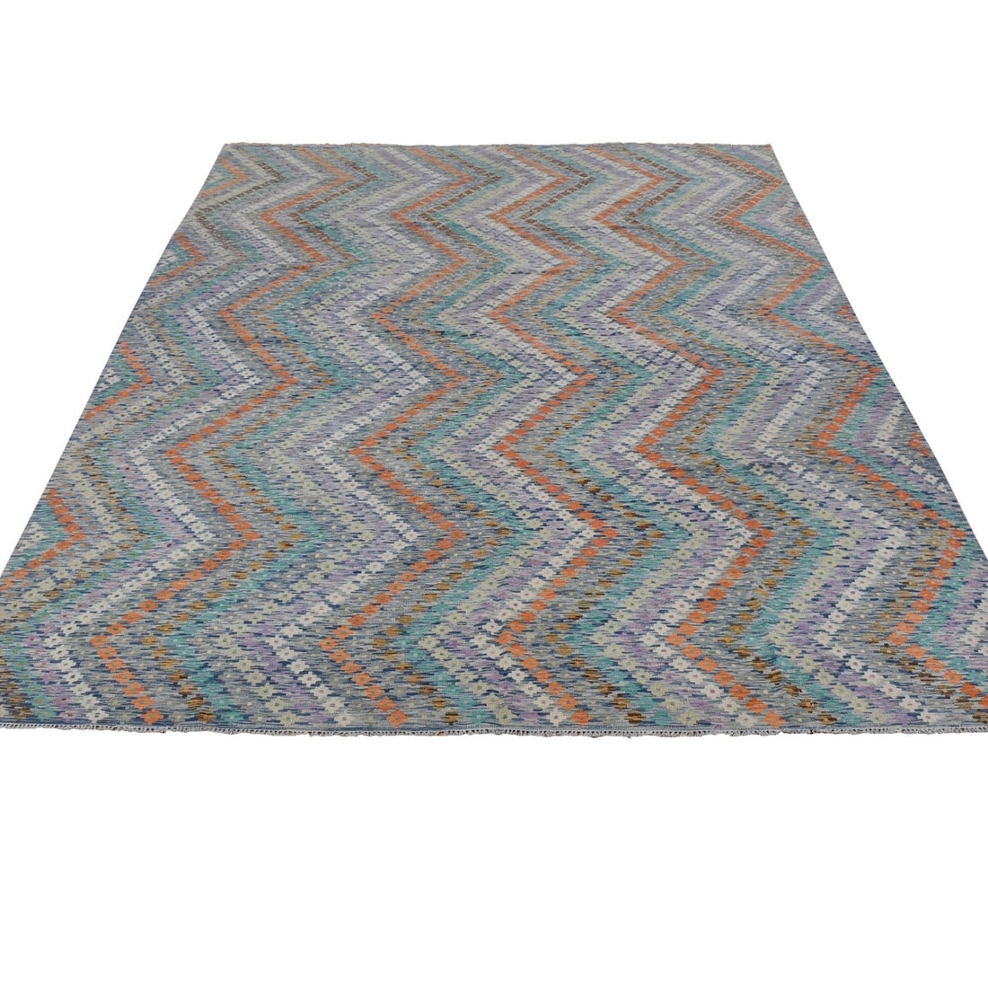 10'2"x13'7" Colorful Hand Woven Afghan Maimana Kilim Pure Wool Rug (1 of 7)
