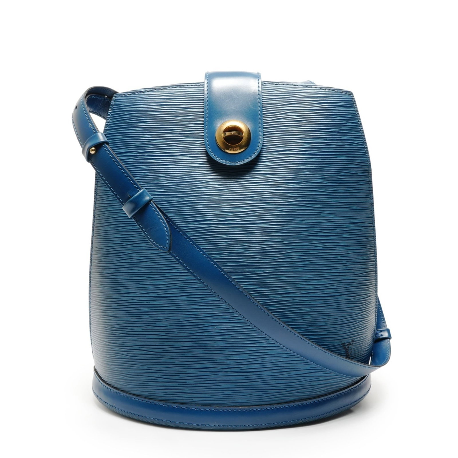 Louis Vuitton Shoulder Bag Epi Leather: Louis Vuitton Shoulder Bag Epi Leather The Louis Vuitton Epi Leather Shoulder Bag boasts its iconic monogram pattern in a striking blue hue, crafted from high-quality Epi leather. Measuring 29.5cm x