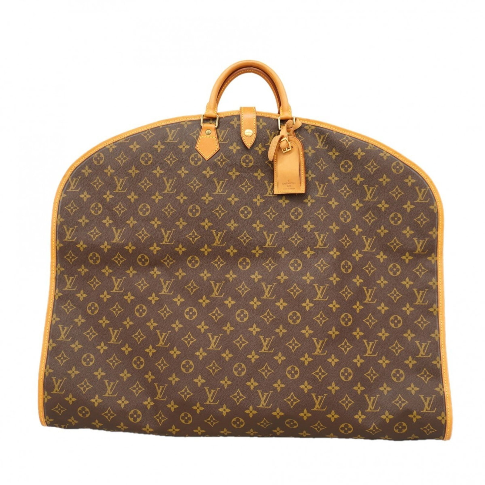 Louis Vuitton Garment Case: Louis Vuitton Garment Case Brown Louis Vuitton garment case with classic design, measuring 52cm x 63cm x 3cm. This stylish and practical accessory features a timeless brown color and elegant dimension