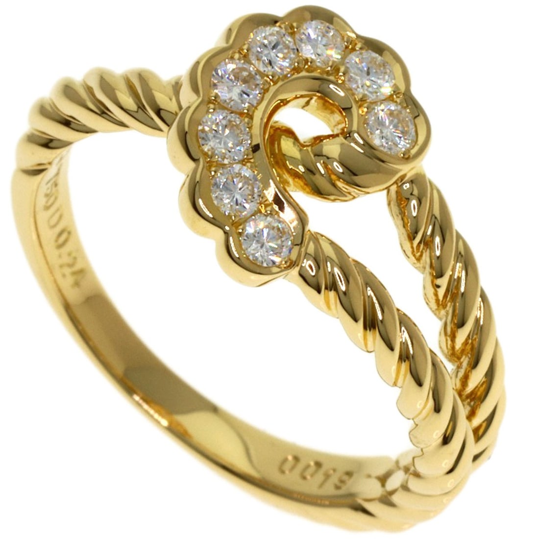 Diamond ring in yellow gold K18: Diamond ring in yellow gold K18 K18 yellow gold diamond ring with a total carat weight of 0.24ct, featuring a D-type diamond as its main stone. This stylish ring boasts a classic design and premium me