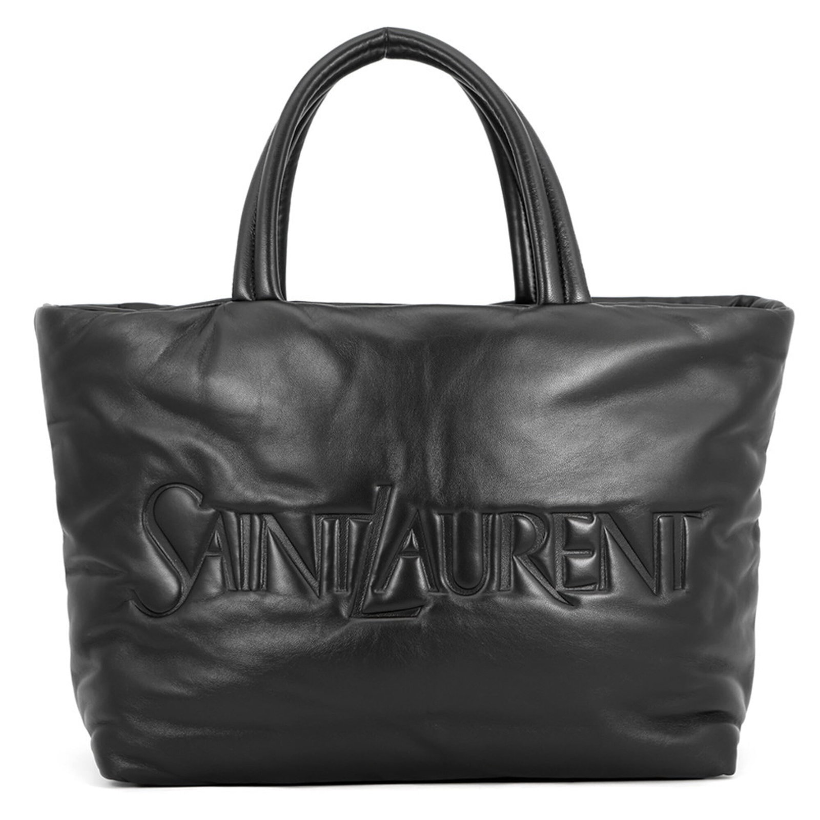 Saint Laurent Yves Handbag Leather Tote: Saint Laurent Yves Handbag Leather Tote Black leather tote bag from Yves Saint Laurent, measuring 34.5cm x 43cm x 17cm. This Italian-made handbag features high-quality leather construction and a class
