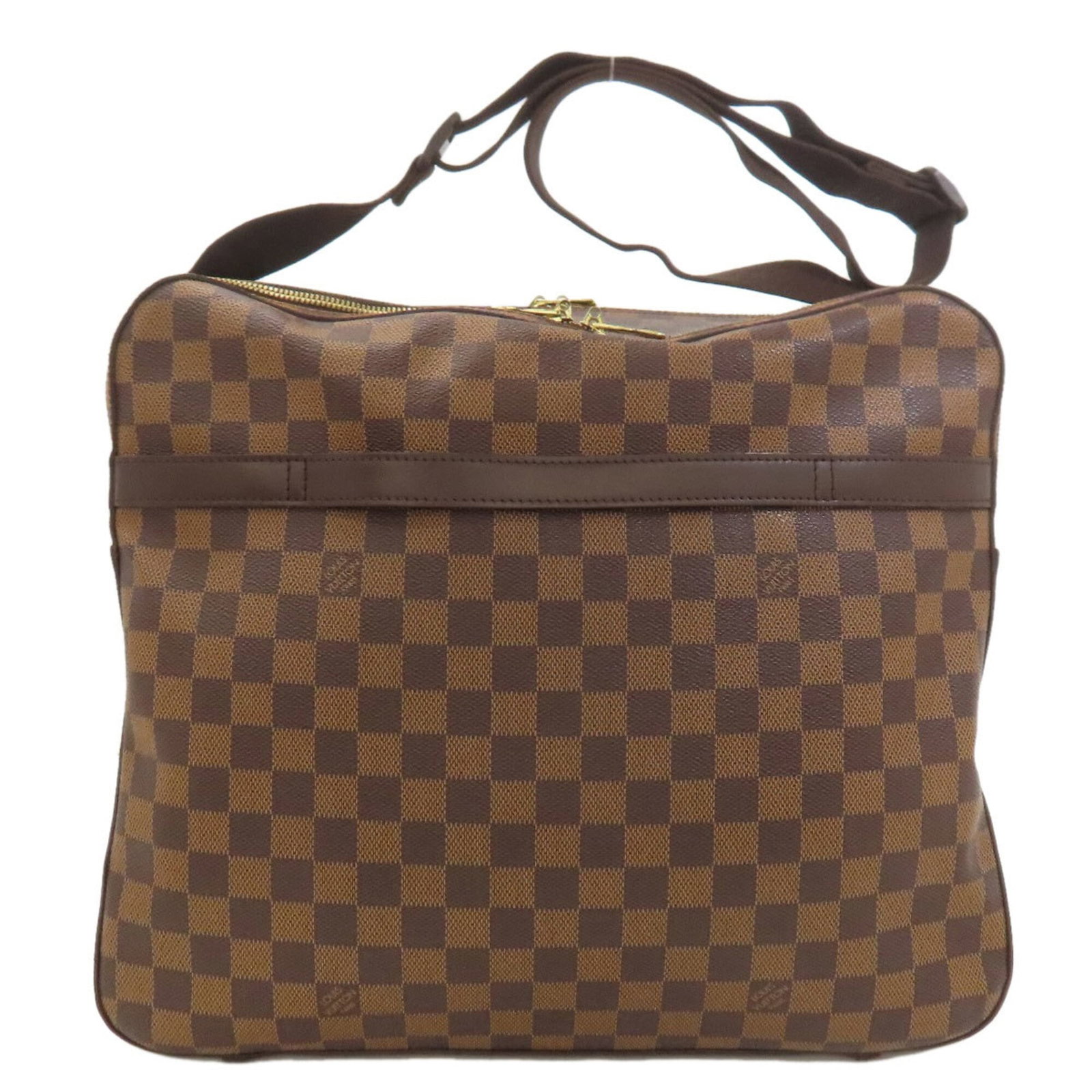 Shoulder Bag Damier Canvas by Louis Vuitton: Shoulder Bag Damier Canvas by Louis Vuitton Damier Canvas by Louis Vuitton, a timeless and iconic design, features the classic Damier pattern in Ebene color. This shoulder bag boasts a sturdy construc