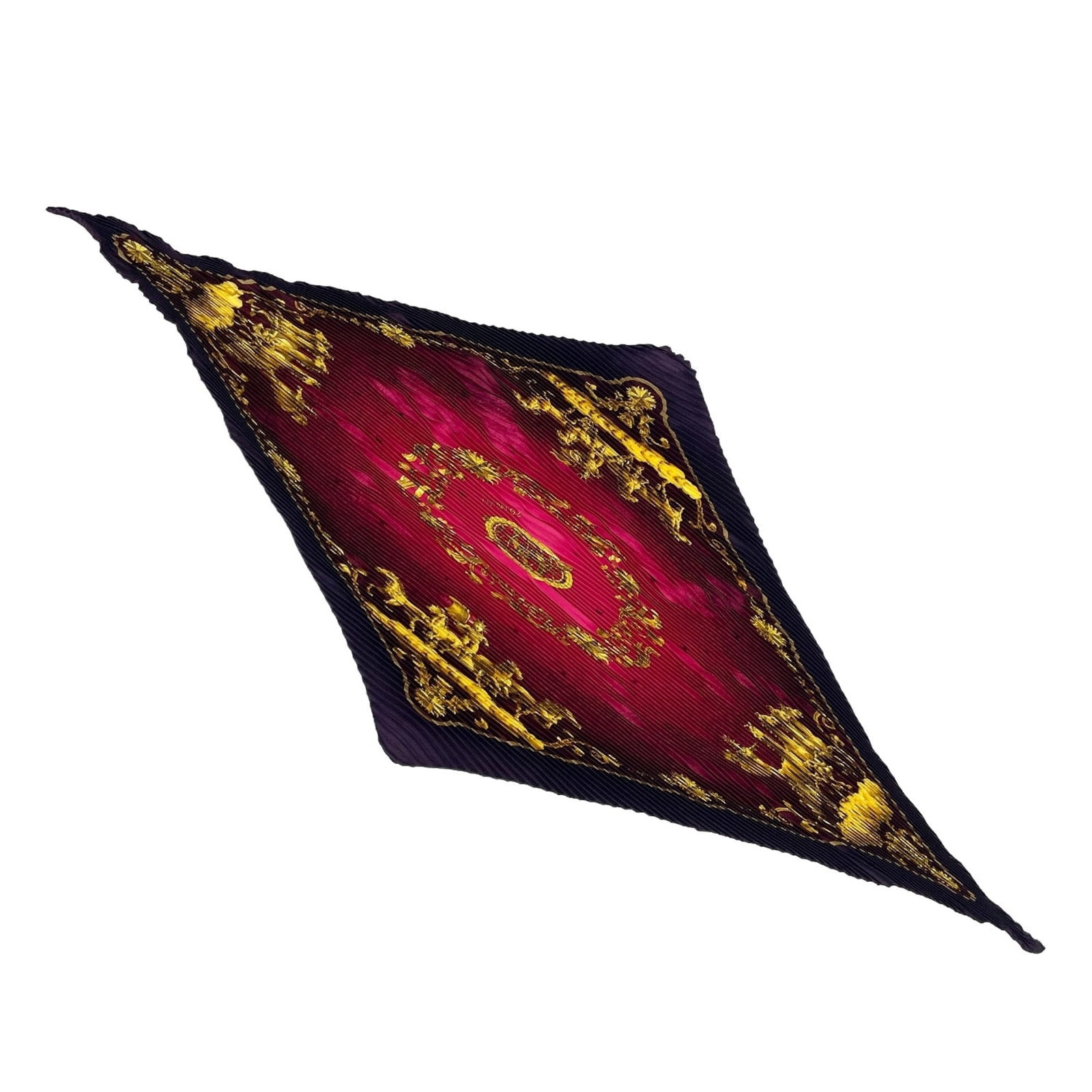 Hermes silk scarf: Hermes silk scarf Silk scarf from renowned French fashion house Hermes, boasting a rich purple hue and elegant 1.3m length. Made from high-quality silk, this scarf measures 19.5cm x 51.18'' in size. T