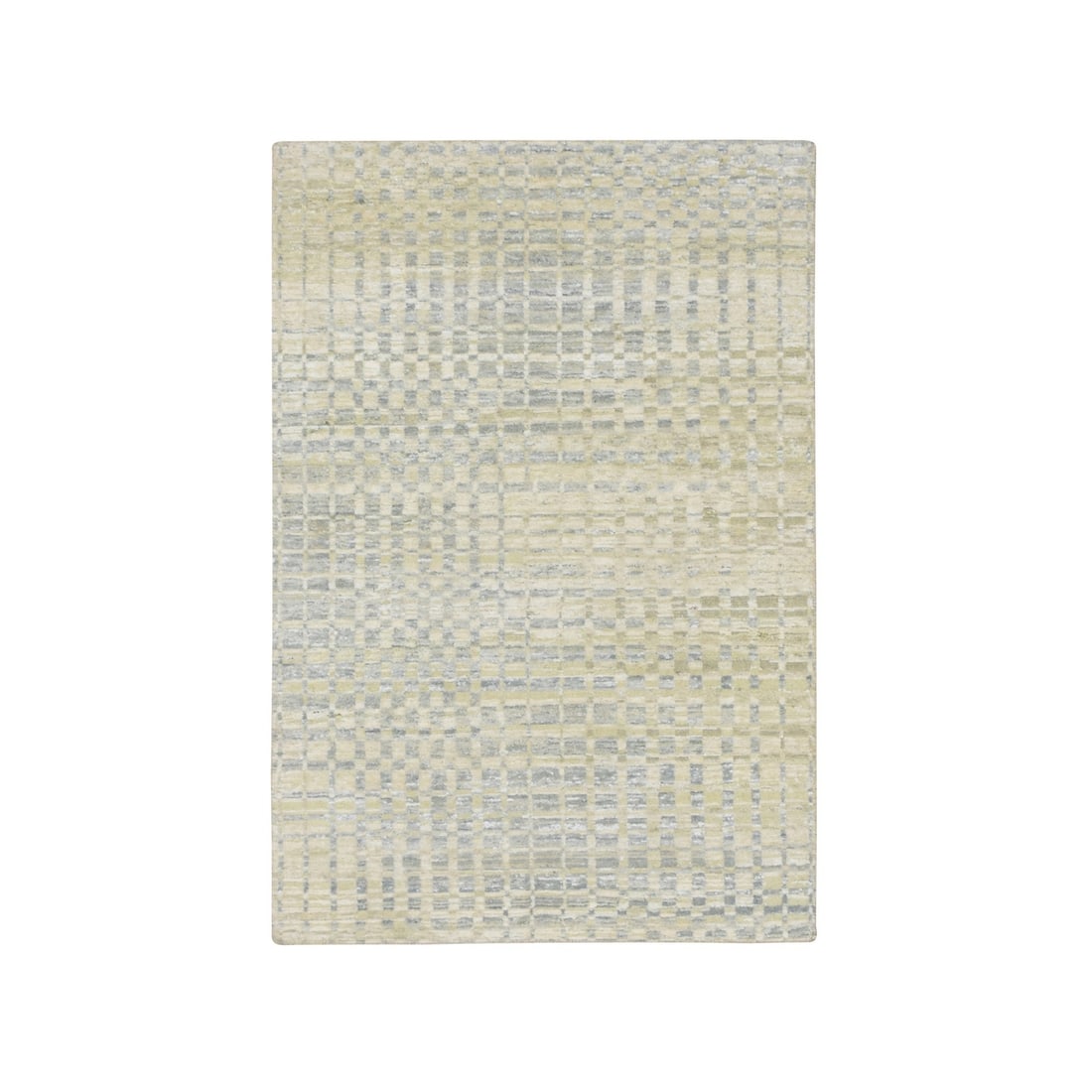 Tan Brown Wool Silk Hand Knotted Rug Inspired Mid Century Modern: Tan Brown Wool Silk Hand Knotted Rug Inspired Mid Century Modern Tan Brown Wool Silk Hand Knotted Rug Inspired Mid Century Modern features a unique blend of wool and pure silk in its hand-knotted cons