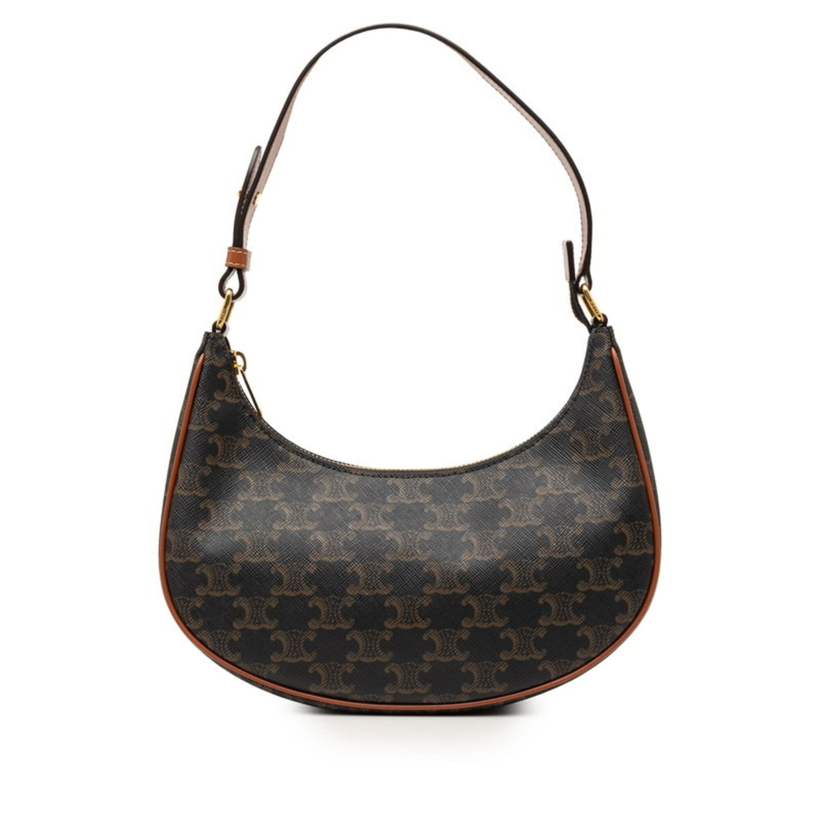 Handbag Celine Leather Pvc Shoulder: Handbag Celine Leather Pvc Shoulder This Celine Leather PVC shoulder bag features a striking combination of materials, with a black and brown color scheme. Measuring 12.5cm x 24.5cm x 7cm, it boasts a