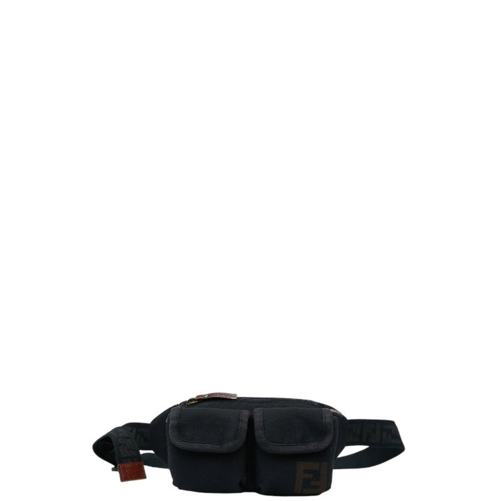 Canvas sling bag by Fendi: Canvas sling bag by Fendi Canvas sling bag by Fendi, featuring a sleek black canvas design with no additional accessories. The compact size and simple aesthetic make it a versatile accessory for every