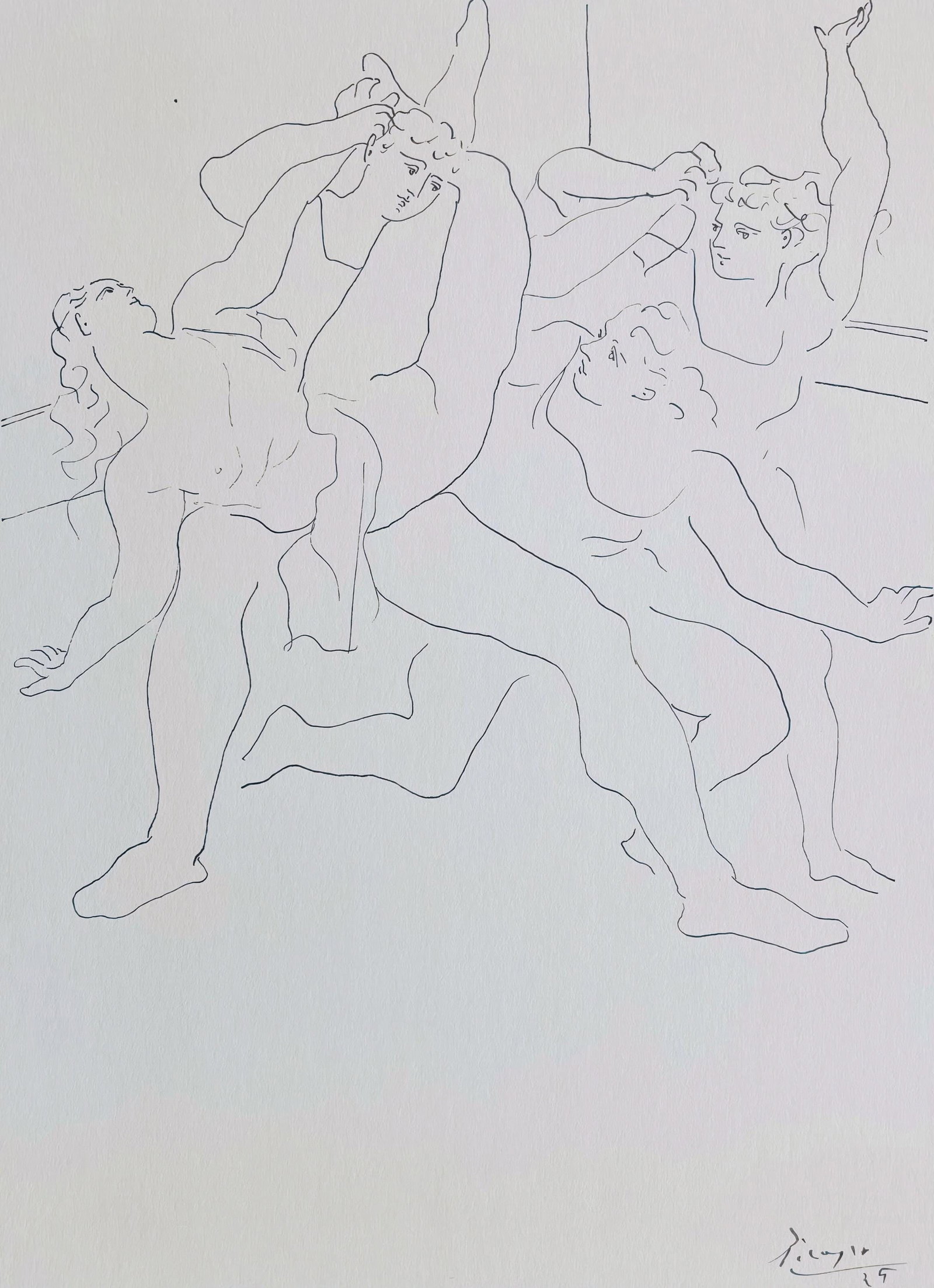 Pablo Picasso, Four Ballet Dancers, from Fifteen Drawings, Lithograph and Pochoir, 1946: Pablo Picasso, Four Ballet Dancers, from Fifteen Drawings, Lithograph and Pochoir, 1946 Item Specifics: This exquisite lithograph and pochoir by Pablo Picasso (18811973), titled Four Ballet Dancers, f