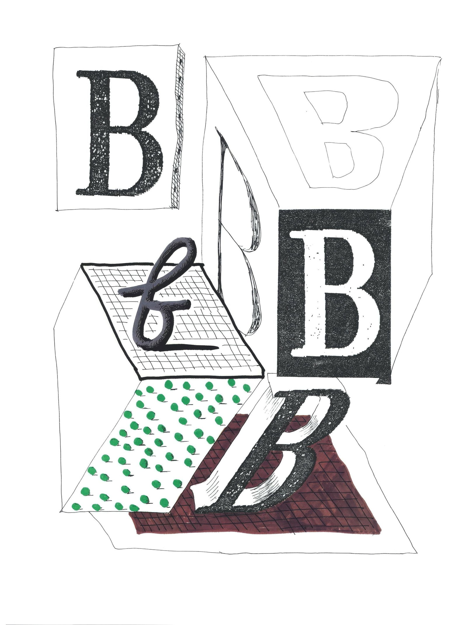 Hockney's Alphabet from Letter B Lithograph David 1991 (1 of 6)
