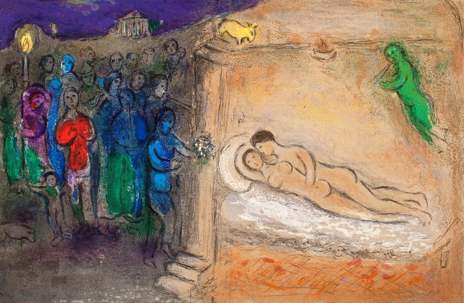 Daphnis et Chlo Hymne by Marc Chagall Hliogravure: Daphnis et Chlo Hymne by Marc Chagall Hliogravure Item Specifics: Paper Size: 12.5 x 19 inches, with centerfold, as issued. Inscription: Unsigned and unnumbered, as issued. Condition: Very good/excell