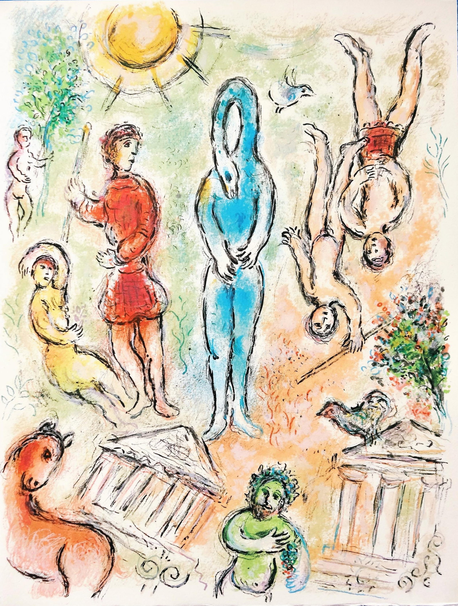 Marc Chagall, In der Hlle, Homer, Die Odyssee, Lithograph: Marc Chagall, In der Hlle, Homer, Die Odyssee, Lithograph Item Specifics: Paper Size: 14.88 x 11.69 inches. Inscription: Unsigned and unnumbered, as issued. Condition: Very good/excellent, consistent 
