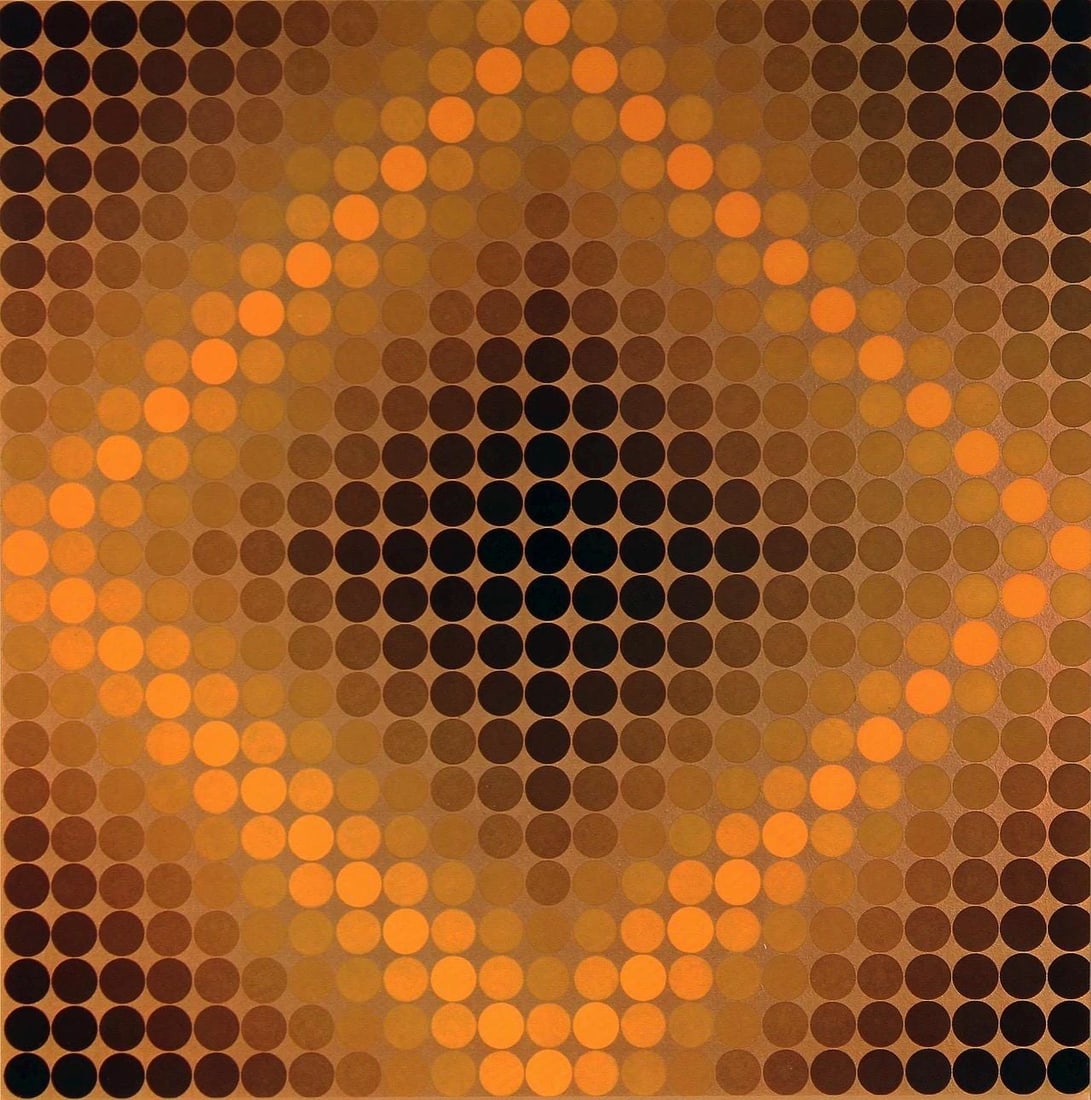 Vasarely Composition CTA 102 Hliogravure: Vasarely Composition CTA 102 Hliogravure Item Specifics: Paper Size: 11 x 11 inches. Excellent condition. Notes: From the folio, CTA 102, 1976. Published and printed by ditions du Griffon, Neuchtel, S
