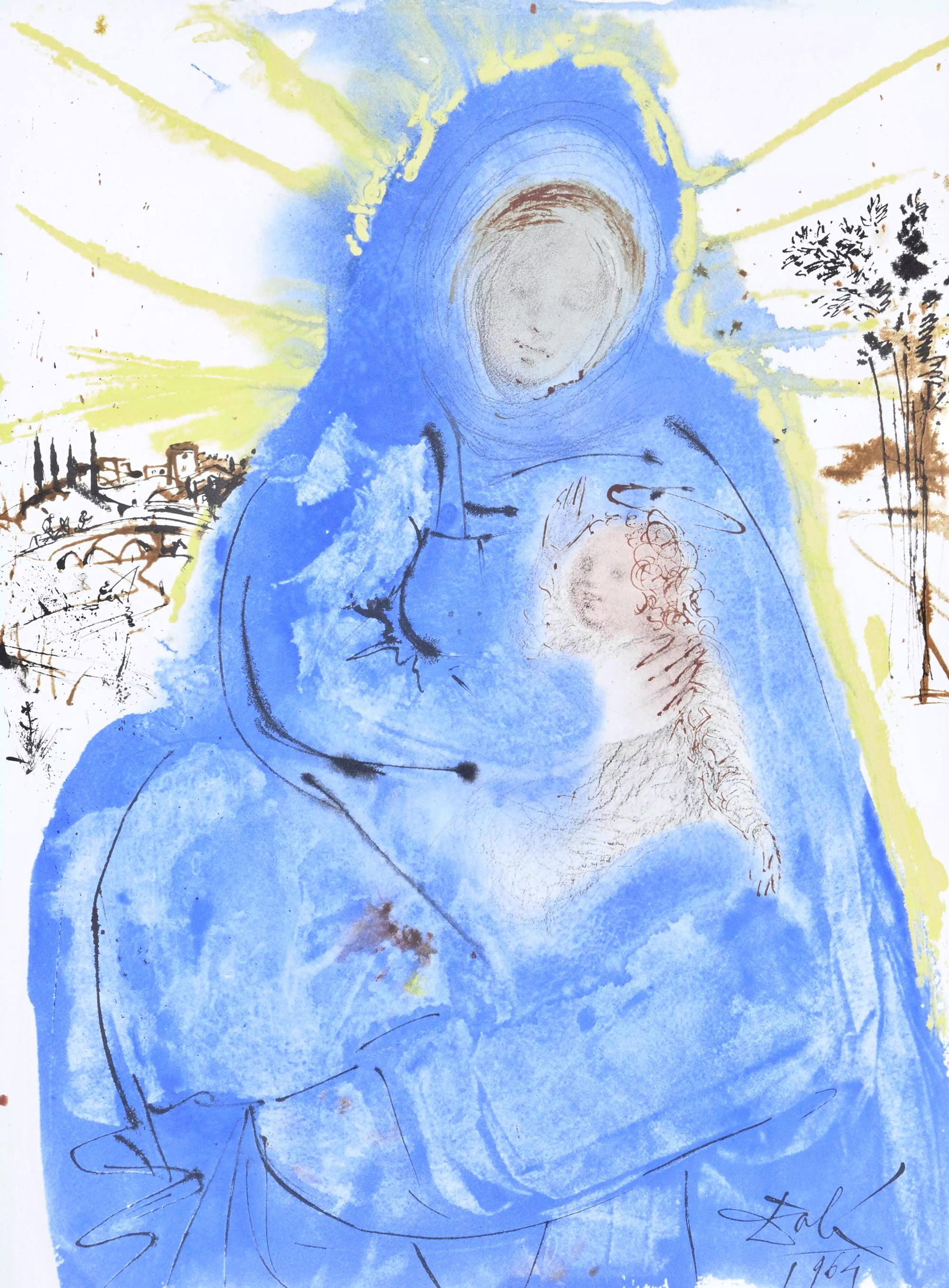 Salvador Dali, Composition (Michler/ Lpsinger 1600; Field 69-3), Biblia Sacra, Lithograph: Salvador Dali, Composition (Michler/ Lpsinger 1600; Field 69-3), Biblia Sacra, Lithograph Item Specifics: Paper size: 19 x 13.75 inches. Inscription: Signed in the plate and unnumbered, as issued. Cat