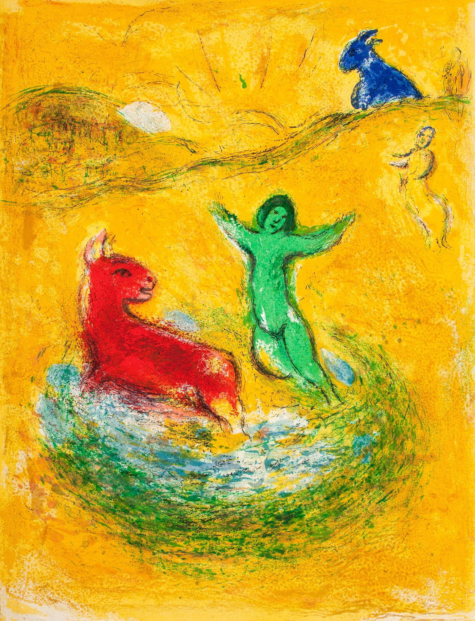 Marc Chagall, Le pige loups, Daphnis et Chlo, Hliogravure: Marc Chagall, Le pige loups, Daphnis et Chlo, Hliogravure Item Specifics: Paper Size: 12.5 x 9.5 inches. Inscription: Unsigned and unnumbered, as issued. Condition: Very good/excellent, consistent wit