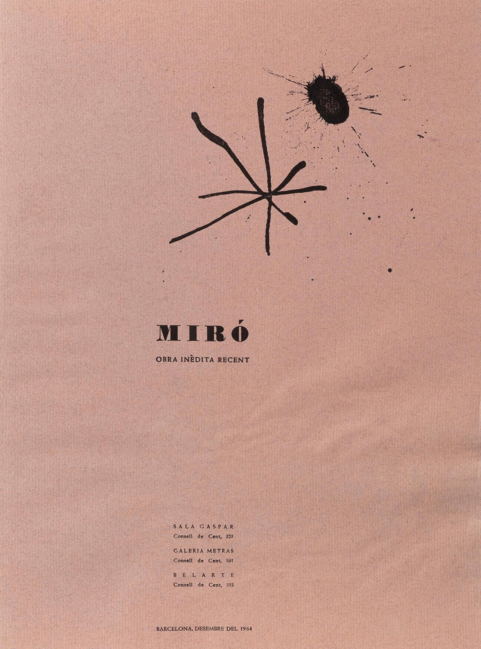 Recent Unpublished Work by Joan Miro Lithograph 1964 - 5