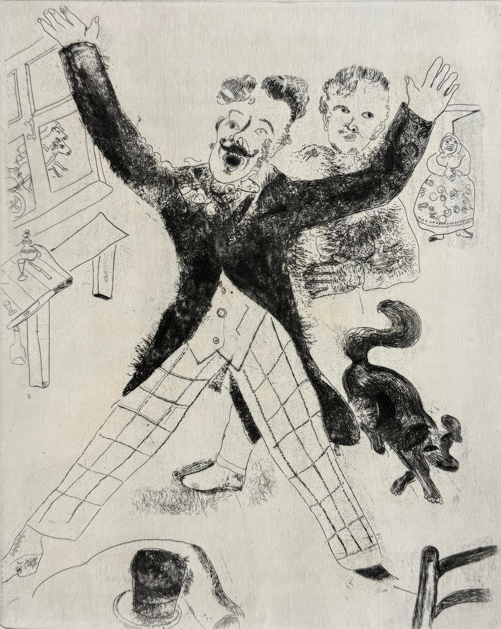 Marc Chagall, Nozdriov, from Dead Souls, Etching, 19231927 (1 of 7)
