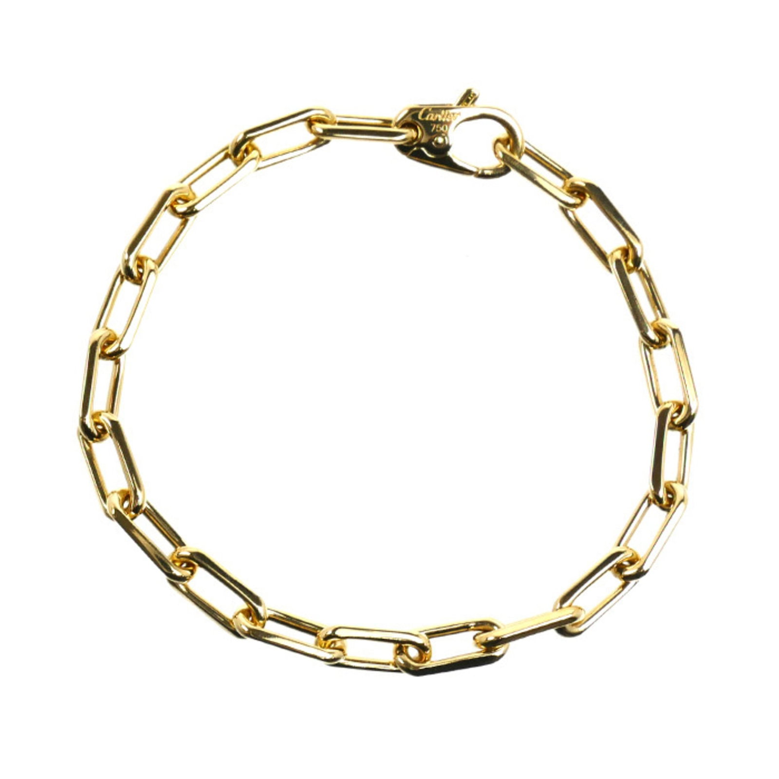 Yellow gold bracelet from Cartier with charm.: Yellow gold bracelet from Cartier with charm. Yellow gold (18K) Cartier charm bracelet with a length of 18.5cm / 7.28''. This 18K yellow gold charm bracelet from Cartier features a notable charm, maki
