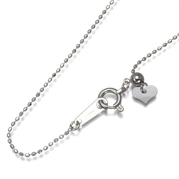 Chain Bead Necklace 45cm White Gold 18k 750 Cut Ball (1 of 3)