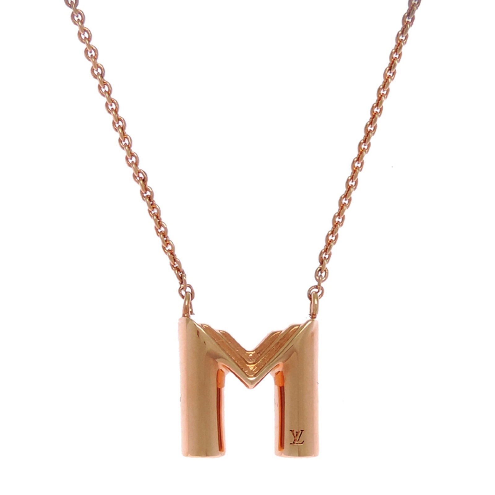 Louis Vuitton Lv&Me Initials Women'S Necklace M61068 Gp Gold Tone: Louis Vuitton Lv&Me Initials Women'S Necklace M61068 Gp Gold Tone Louis Vuitton Lv&Me Initials Women's Necklace boasts elegant gold plating, featuring the iconic LV monogram pattern. The necklace's 15