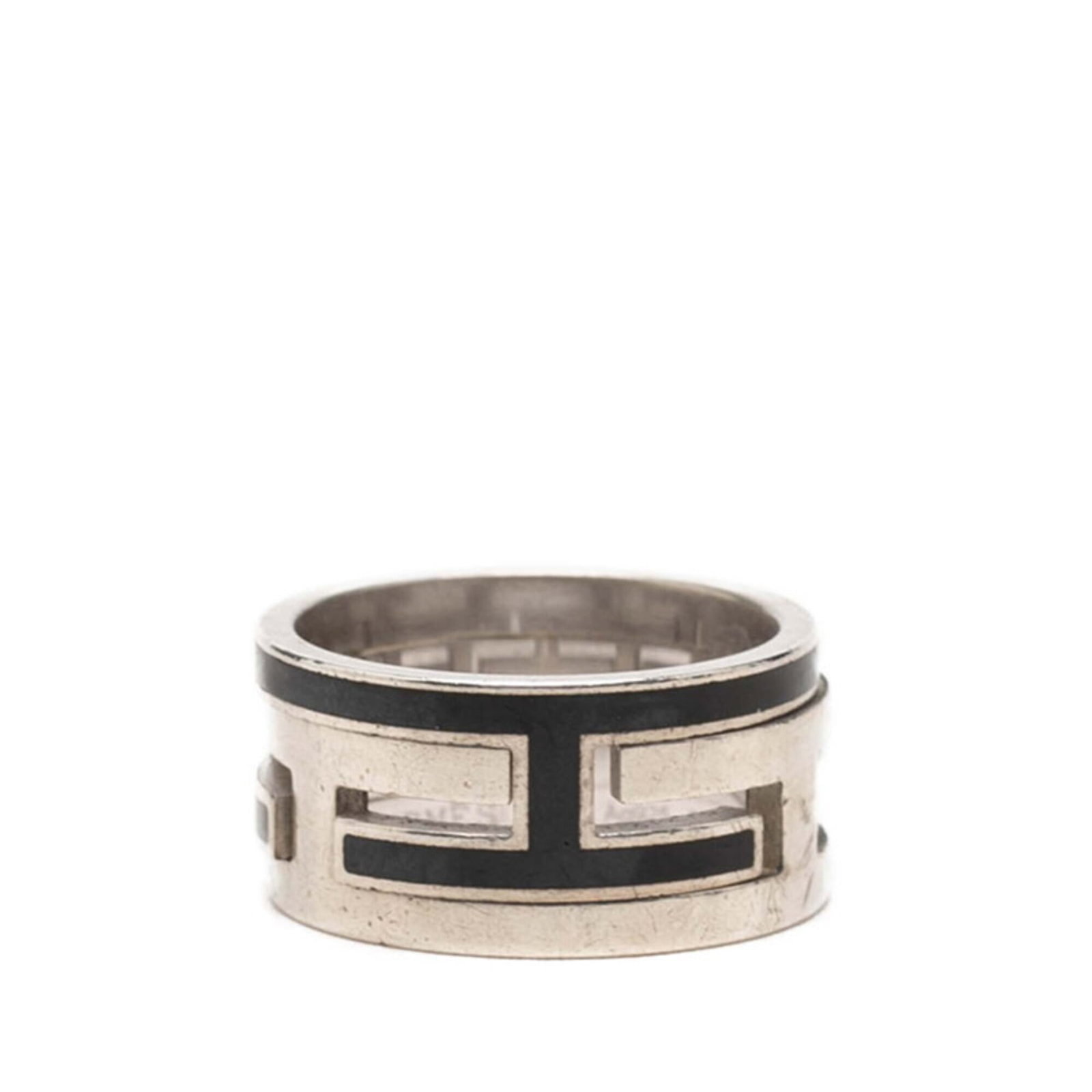Silver Ring Band Hermes 925: Silver Ring Band Hermes 925 Silver Ring Band Hermes 925. A women's band ring made from silver 925, available in US size 5.5. This sterling silver ring features the iconic Hermes brand. Item Specifics: