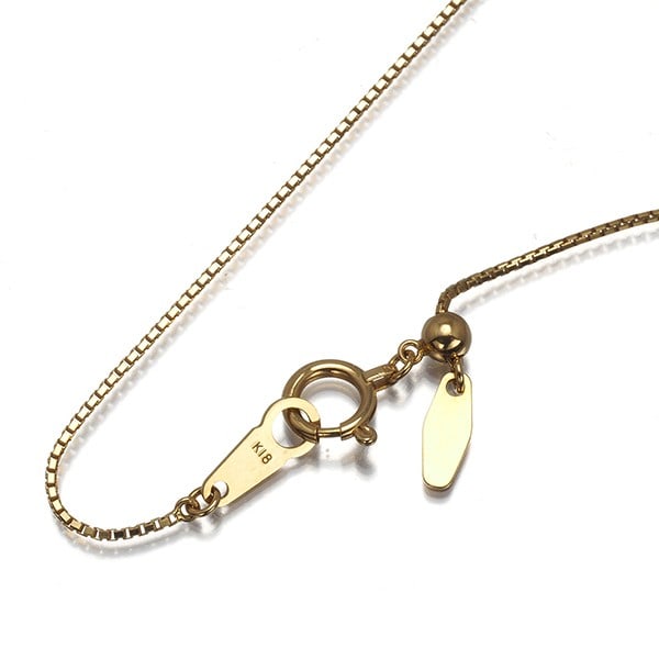 Chain necklace box 44cm gold yellow 18k 750: Chain necklace box 44cm gold yellow 18k 750 This 44cm gold yellow 18k chain necklace box features a sturdy design with an adjustable length and extender for a customizable fit. Made from high-quality 
